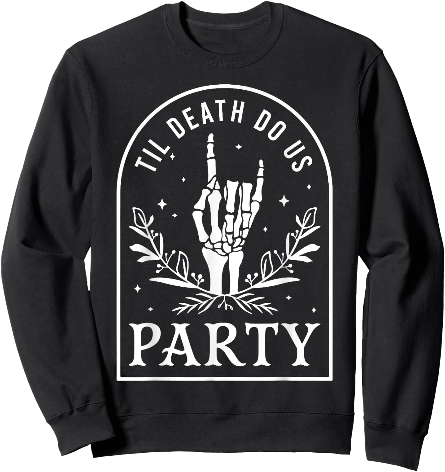 Til Death Do Us Party Retro Halloween Bachelorette Matching Sweatshirt - Sweatshirt | Black