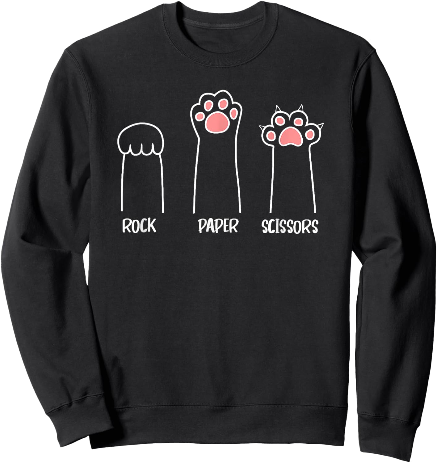 Rock Paper Scissors Cat paw Sweatshirt - Sweatshirt | Black