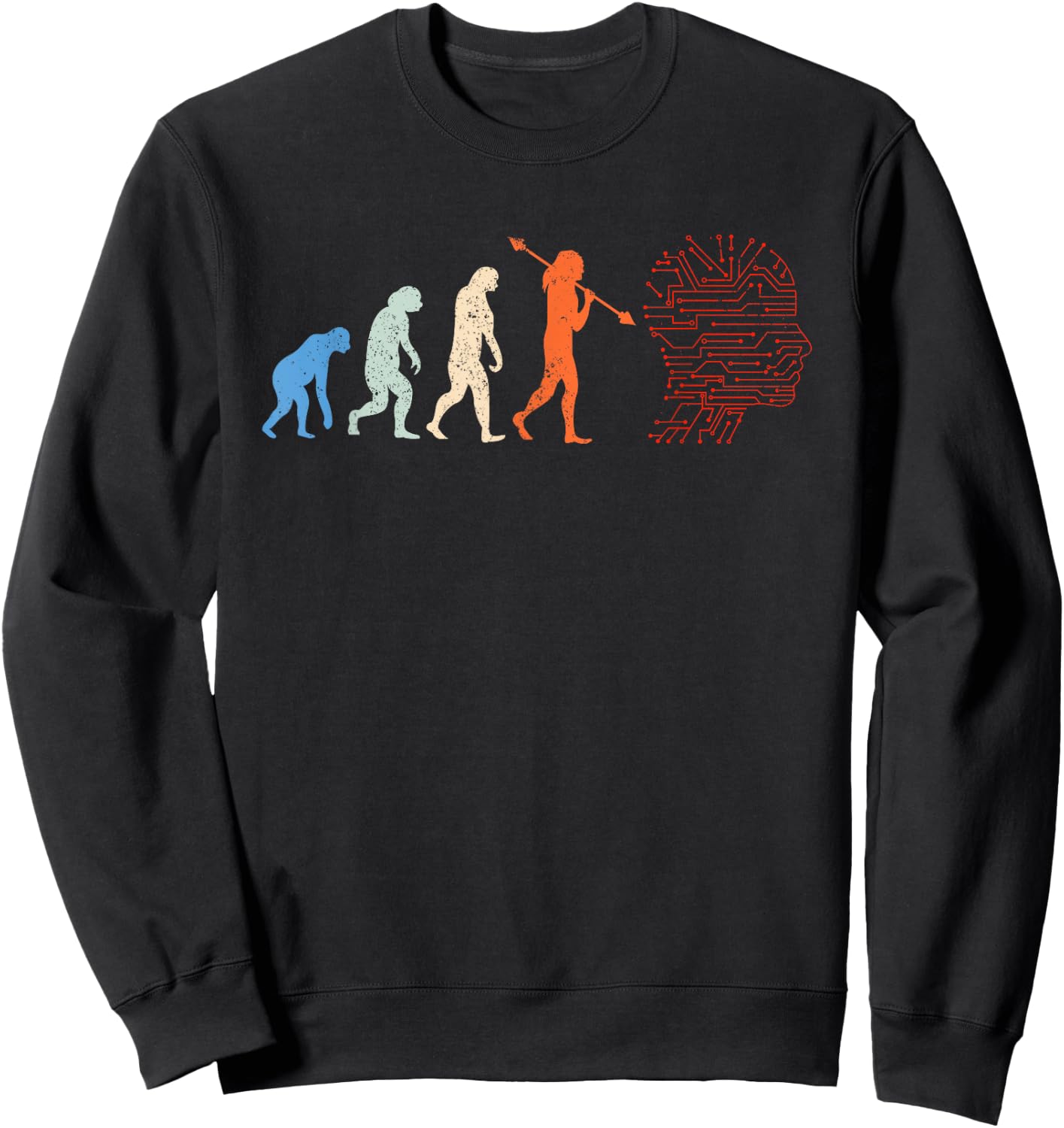 Artificial Intelligence Evolution - Funny AI Evolution Sweatshirt - Sweatshirt | Black