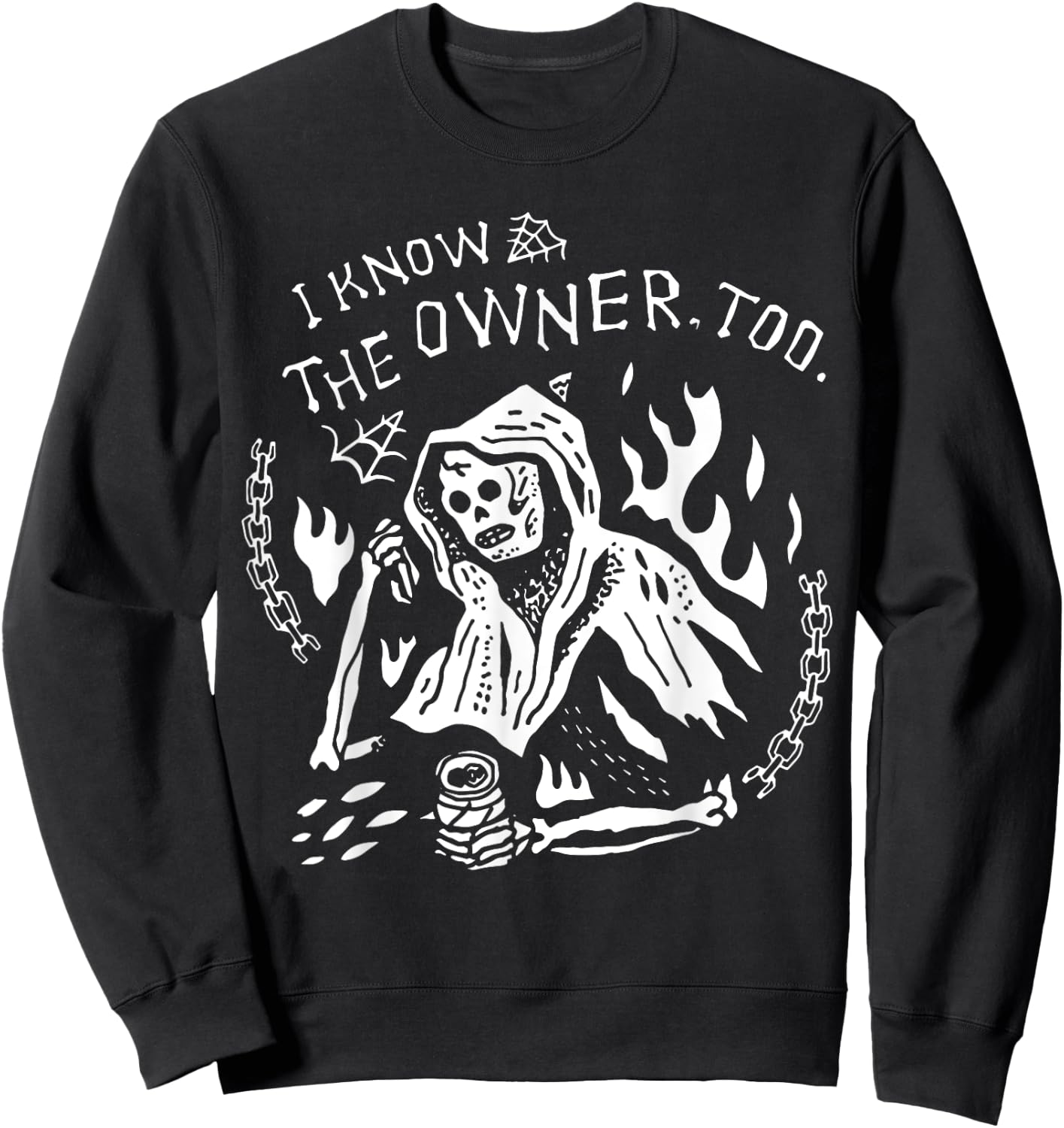 I Know The Owner Too Tattoo Skeleton Skull Sweatshirt - Sweatshirt | Black