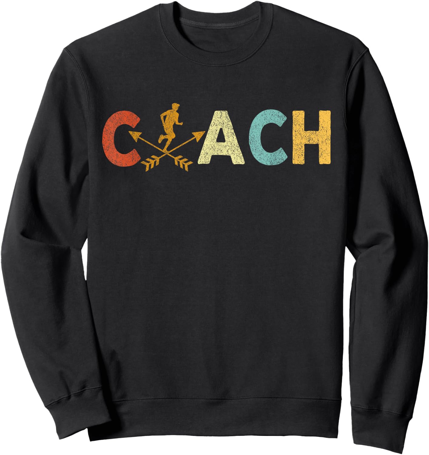 Cross Country Coach Cross Country Running Coach Runner Retro Sweatshirt - Sweatshirt | Black