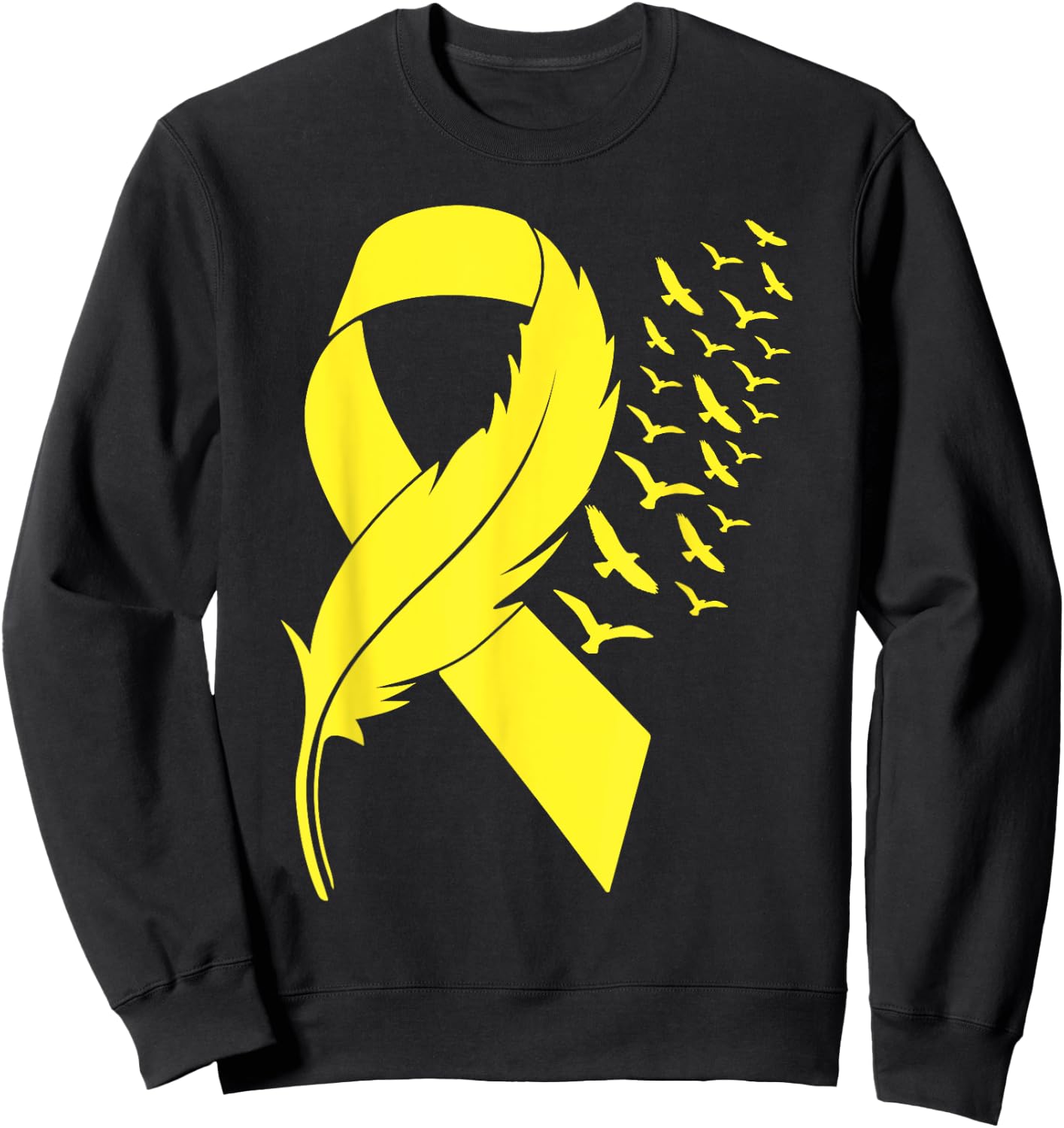 Spina Bifida Awareness Yellow Ribbon Sweatshirt - Sweatshirt | Black