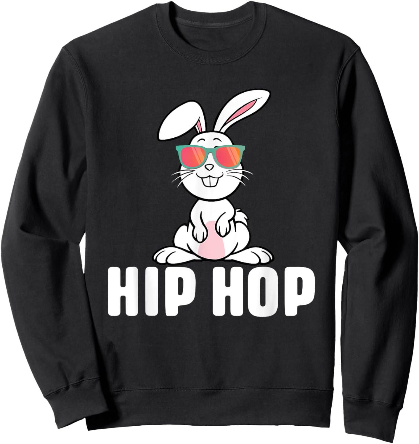 Hip Hop - Hipster Easter Sunday Bunny Christian Egg Hunting Sweatshirt - Sweatshirt | Black