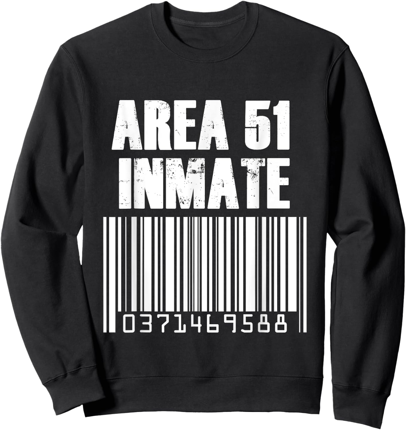 Area 51 Inmate Costume Alien Jail Barcode Sweatshirt - Sweatshirt | Black