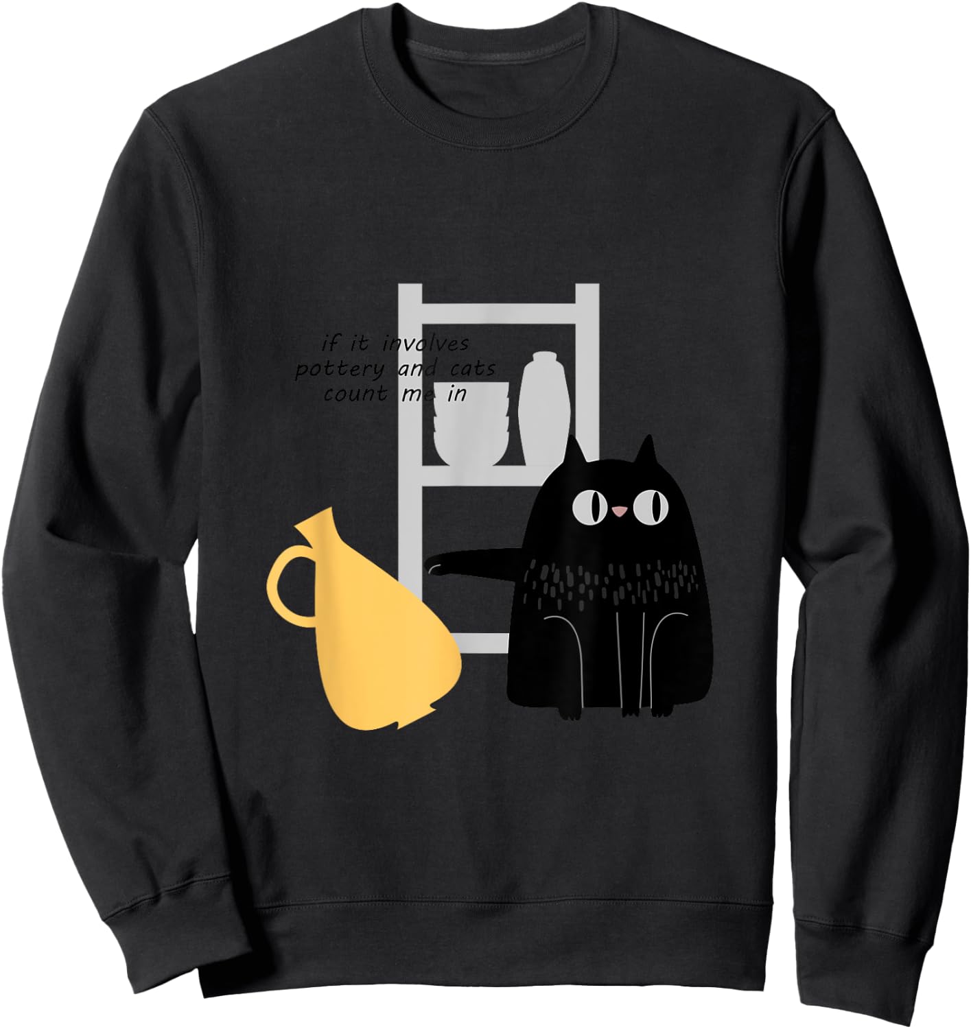 Bad Pottery Cat Sweatshirt - Sweatshirt | Black