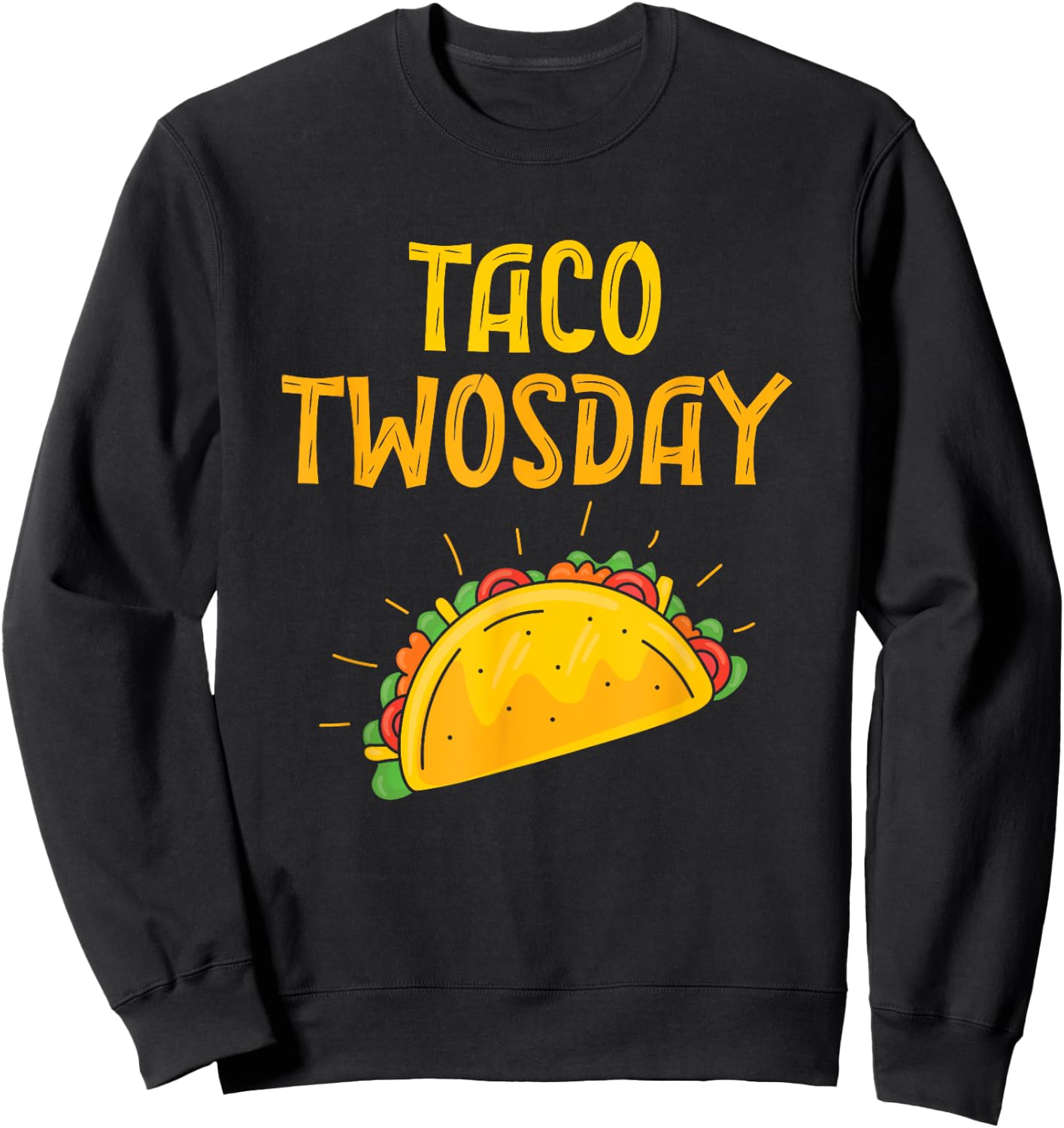 Taco Twos Day Party Taco Girl Boy 2 Year Old Taco Twosday Sweatshirt - Sweatshirt | Black