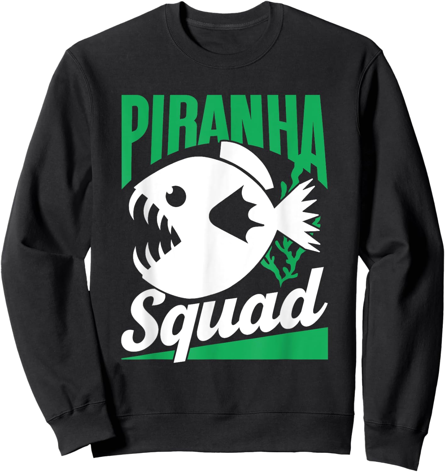 Piranha Squad Retro Lover Piranhas Fish Sweatshirt - Sweatshirt | Black