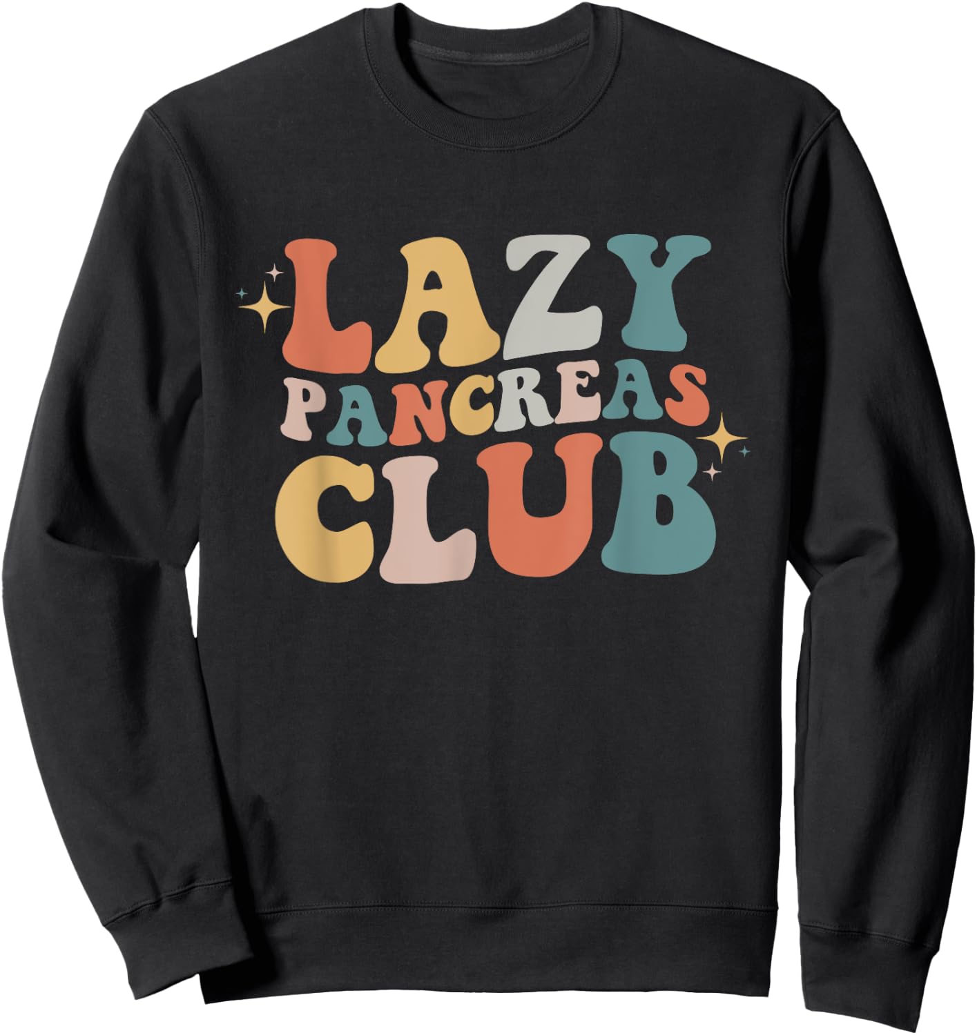 Lazy Pancreas Club Retro Diabetes Awareness Day Sweatshirt - Sweatshirt | Black