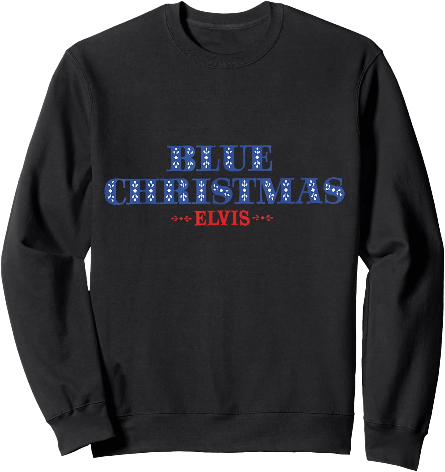 Blue Christmas Flake Filled Sweatshirt - Sweatshirt | Black