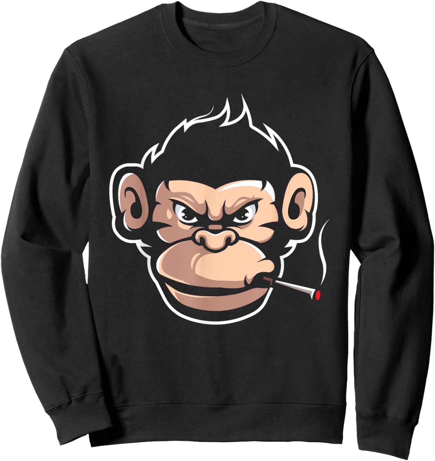 Monkey Smoking Cigarettes Sweatshirt - Sweatshirt | Black