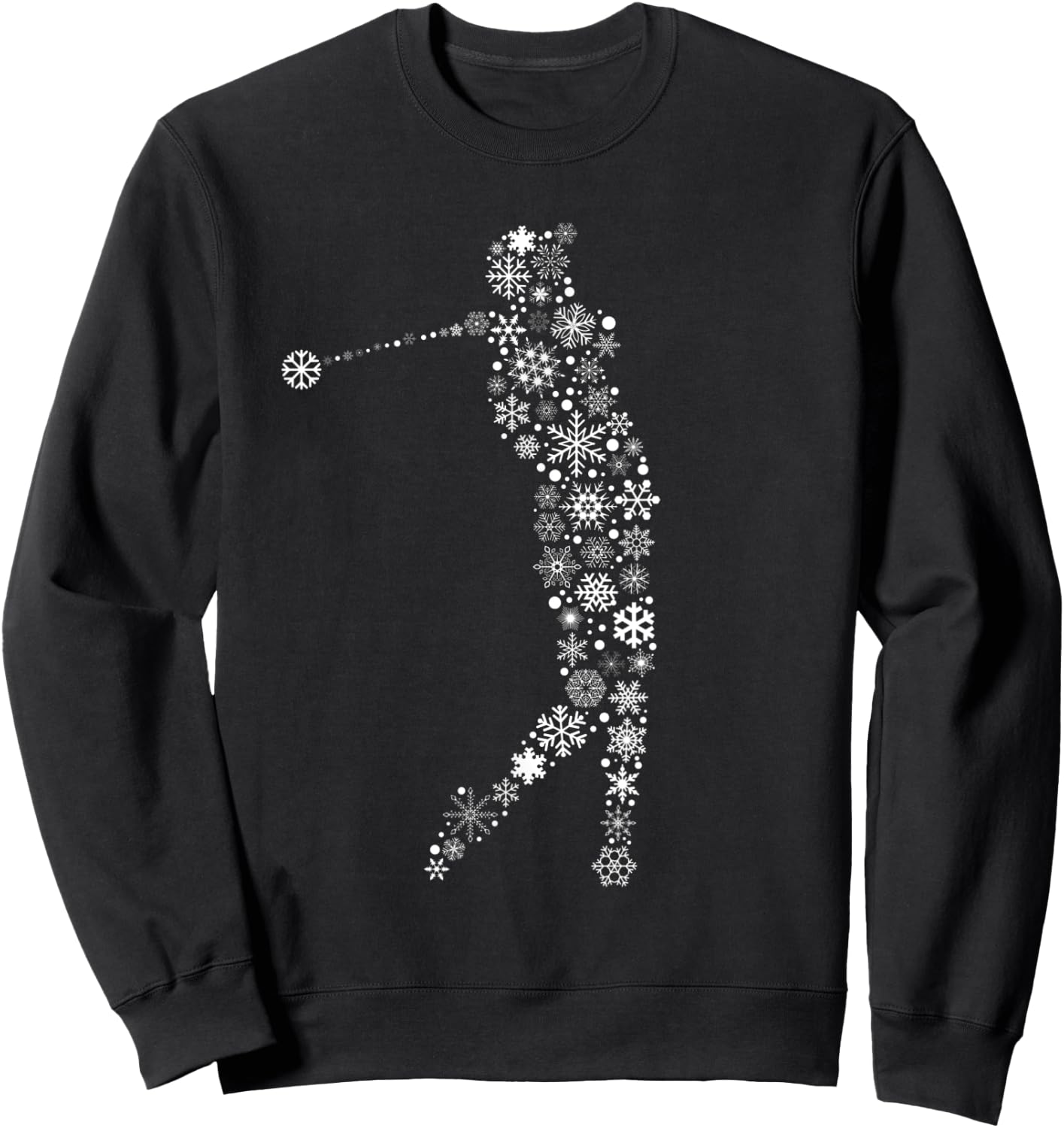 Christmas Golfer Golf Player Golfing Snowflake Sweatshirt - Sweatshirt | Black