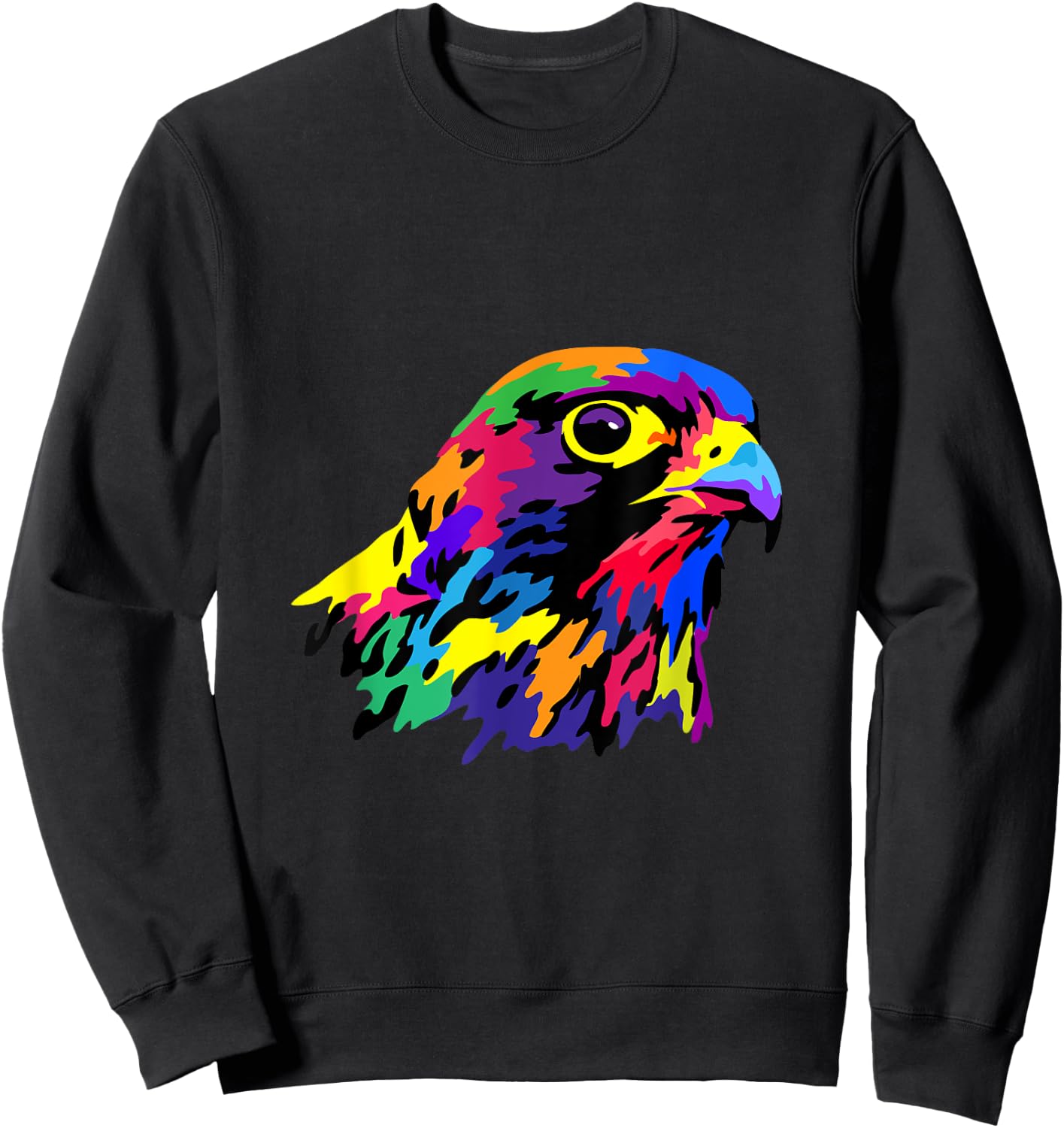 Pop Art Peregrine Falcon Hawk Falconry Bird Lover Birder Sweatshirt - Sweatshirt | Black