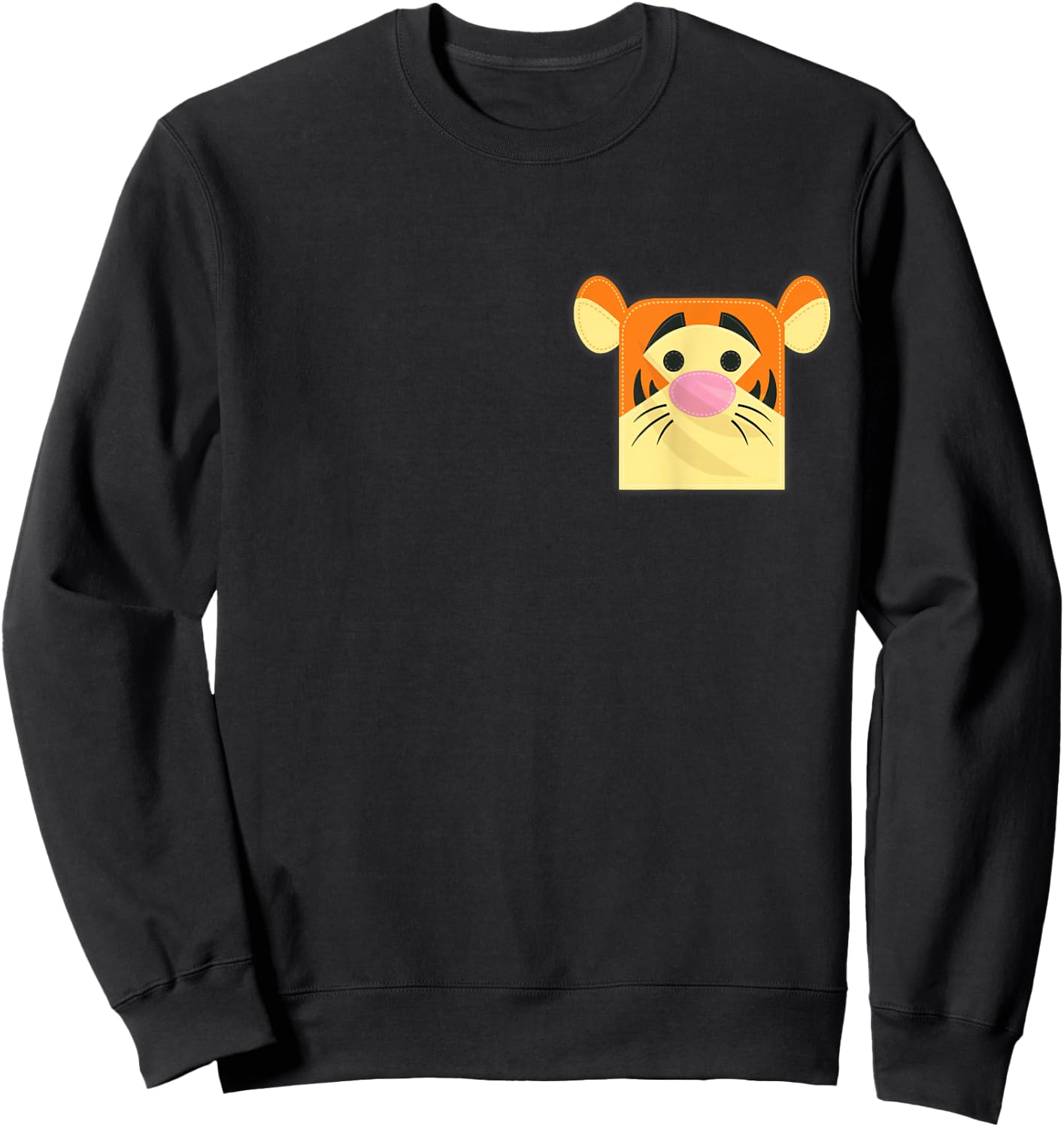 Disney Winnie The Pooh Tigger Small Block Character Pocket Sweatshirt - Sweatshirt | Black