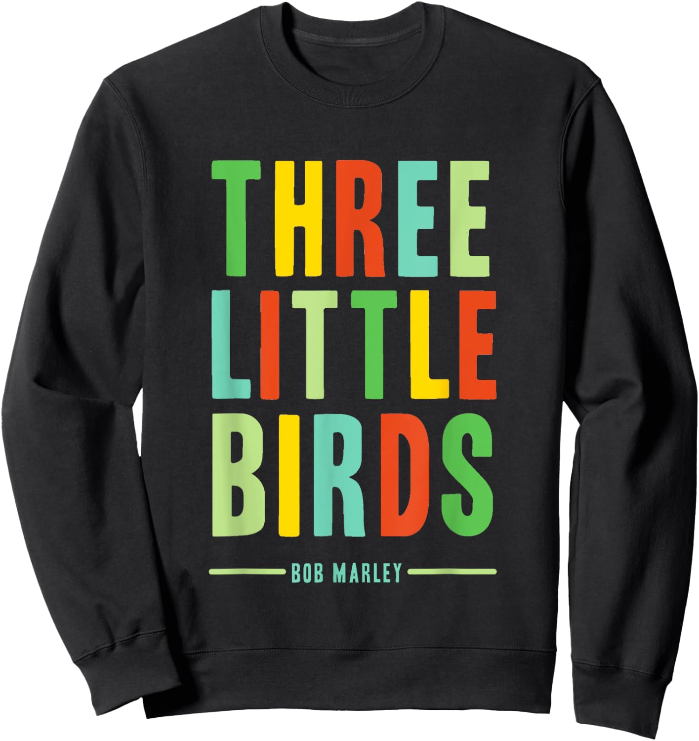 Official Bob Marley Three Little Birds Sweatshirt - Sweatshirt | Black