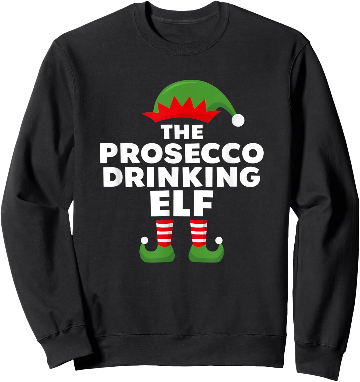 The Prosecco Drinking Elf Sweatshirt - Sweatshirt | Black