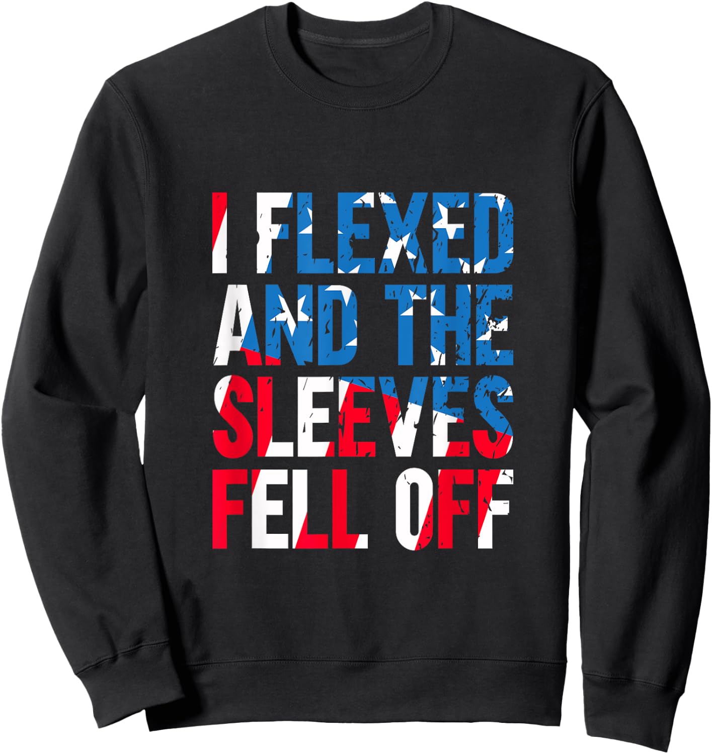 I Flexed And The Sleeves Fell Off American Flag USA Gym Kids Men Sweatshirt - Sweatshirt | Black