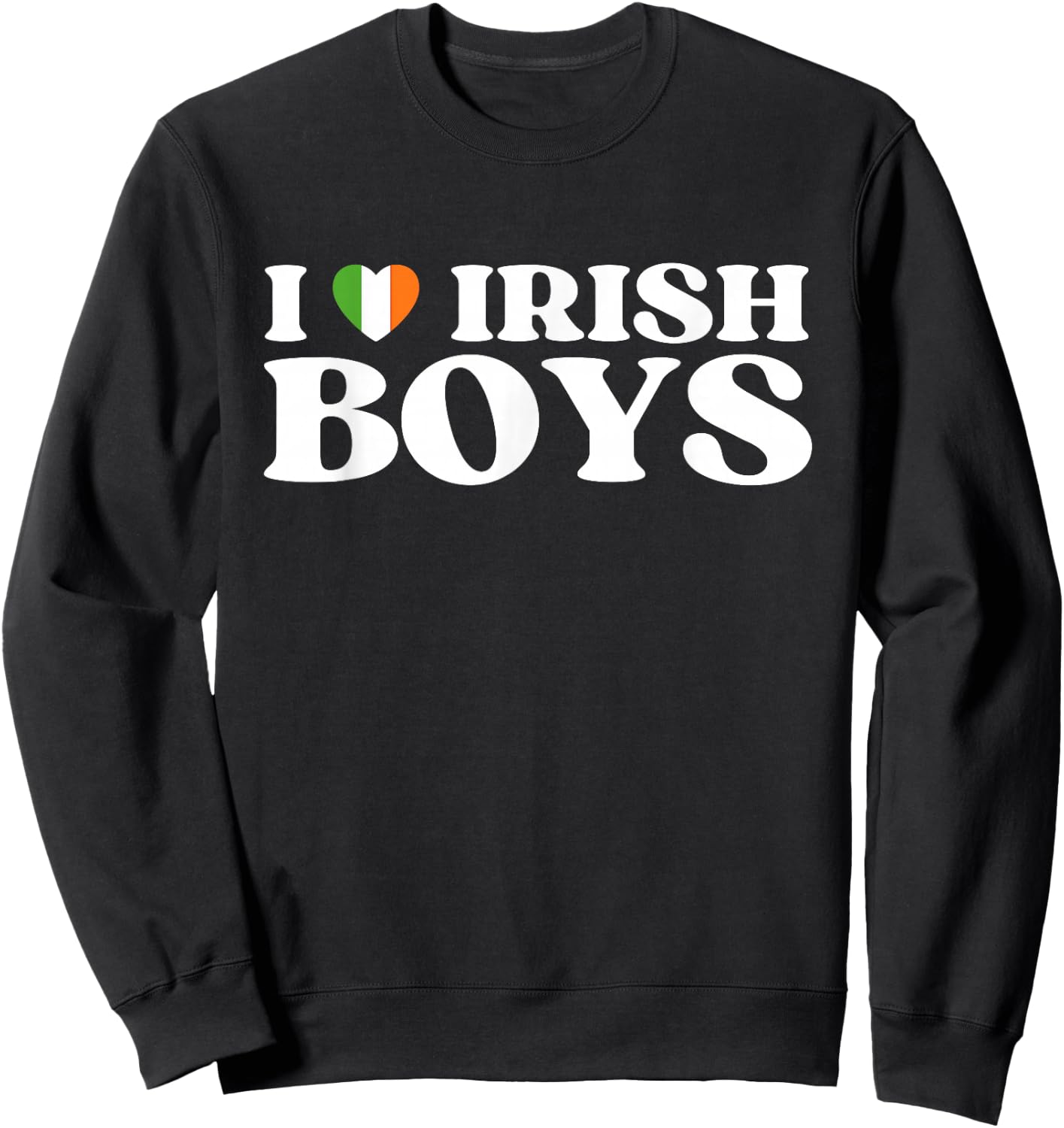 Funny I Love Irish Boys I Red Heart British Boys Ireland Sweatshirt - Sweatshirt | Black