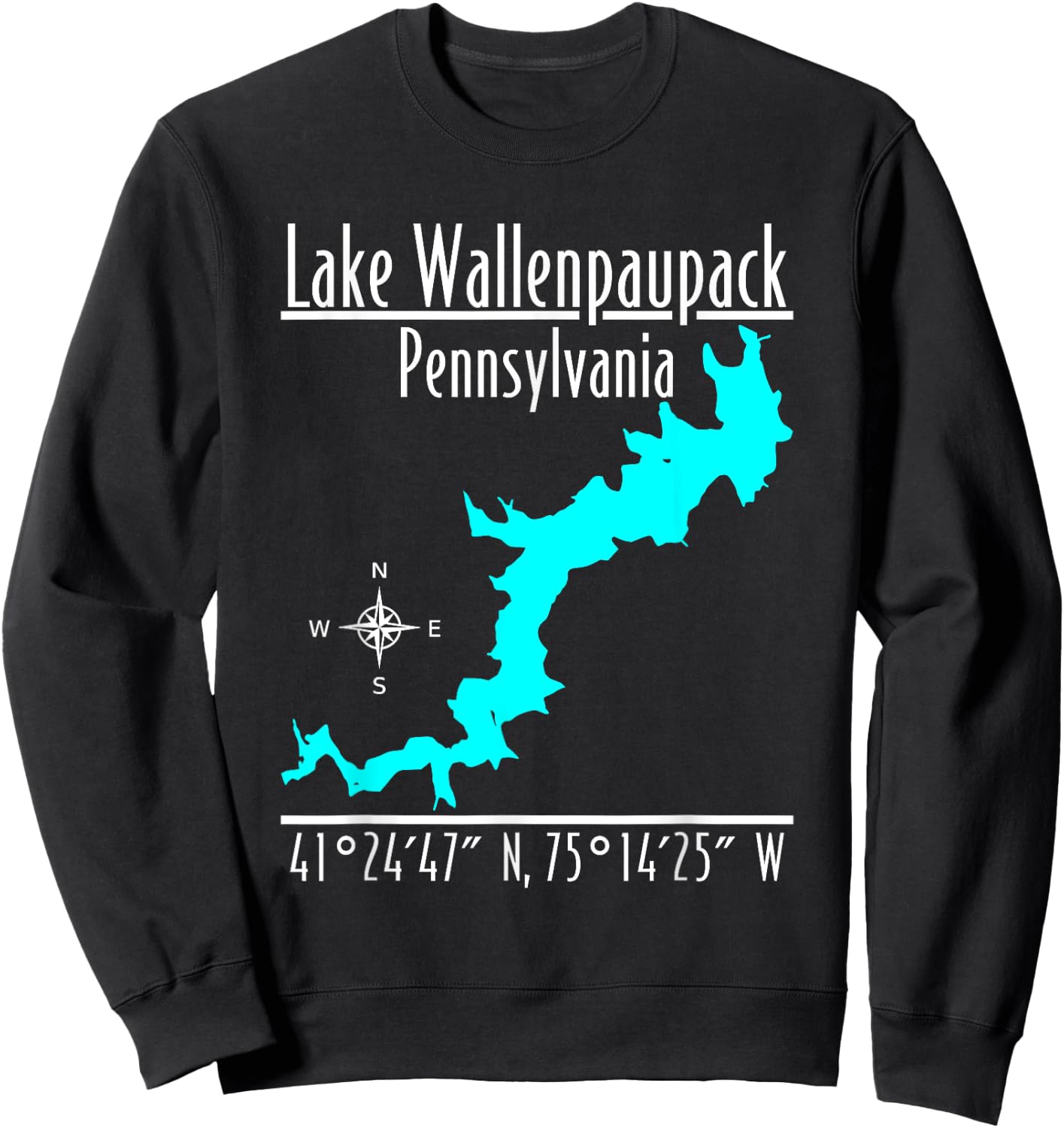 Modern Lake Wallenpaupack, Pennsylvania Sweatshirt - Sweatshirt | Black