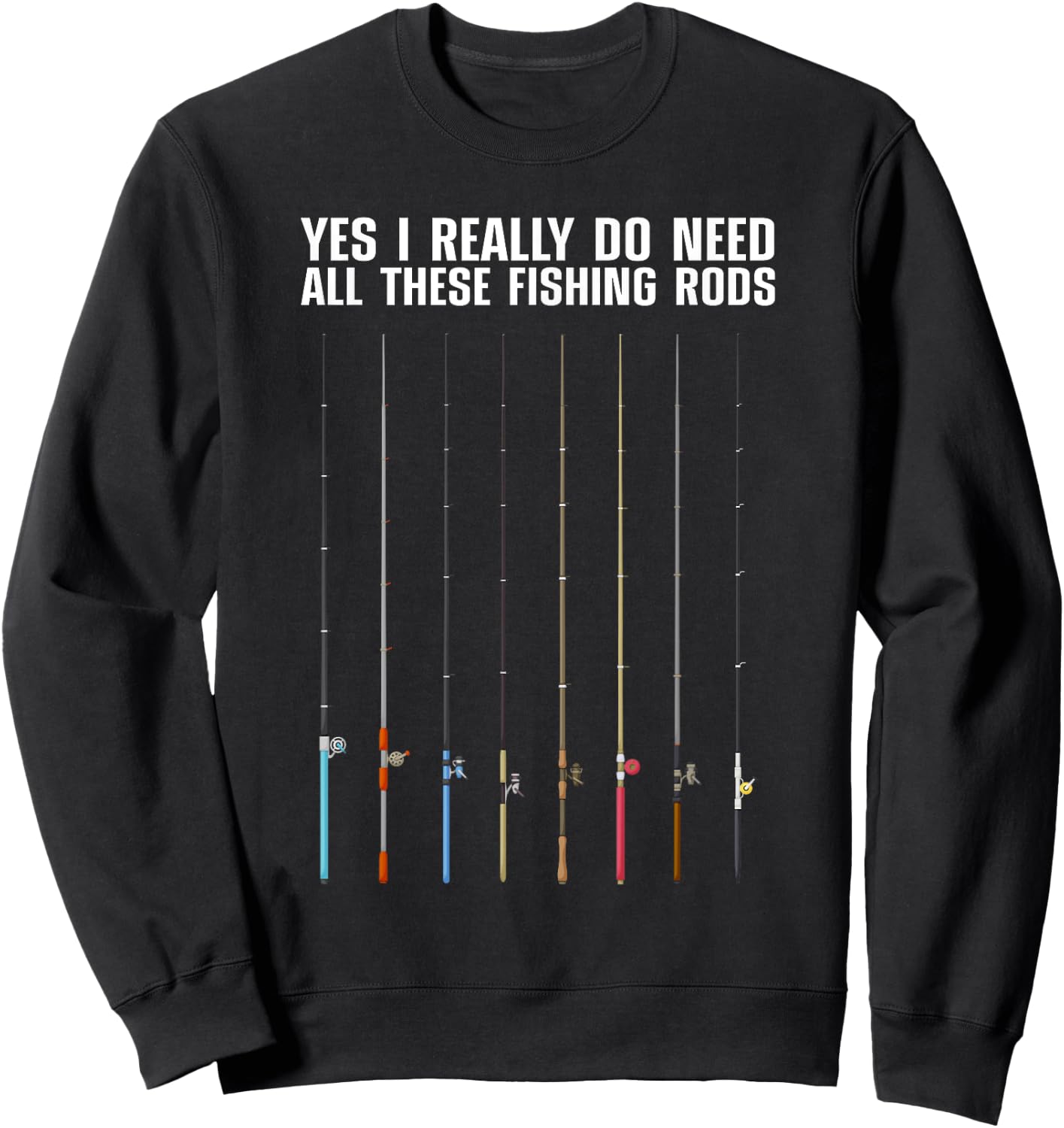 Cool Fishing Women Fishermen Fishing Rod Hook Fisher Sweatshirt - Sweatshirt | Black