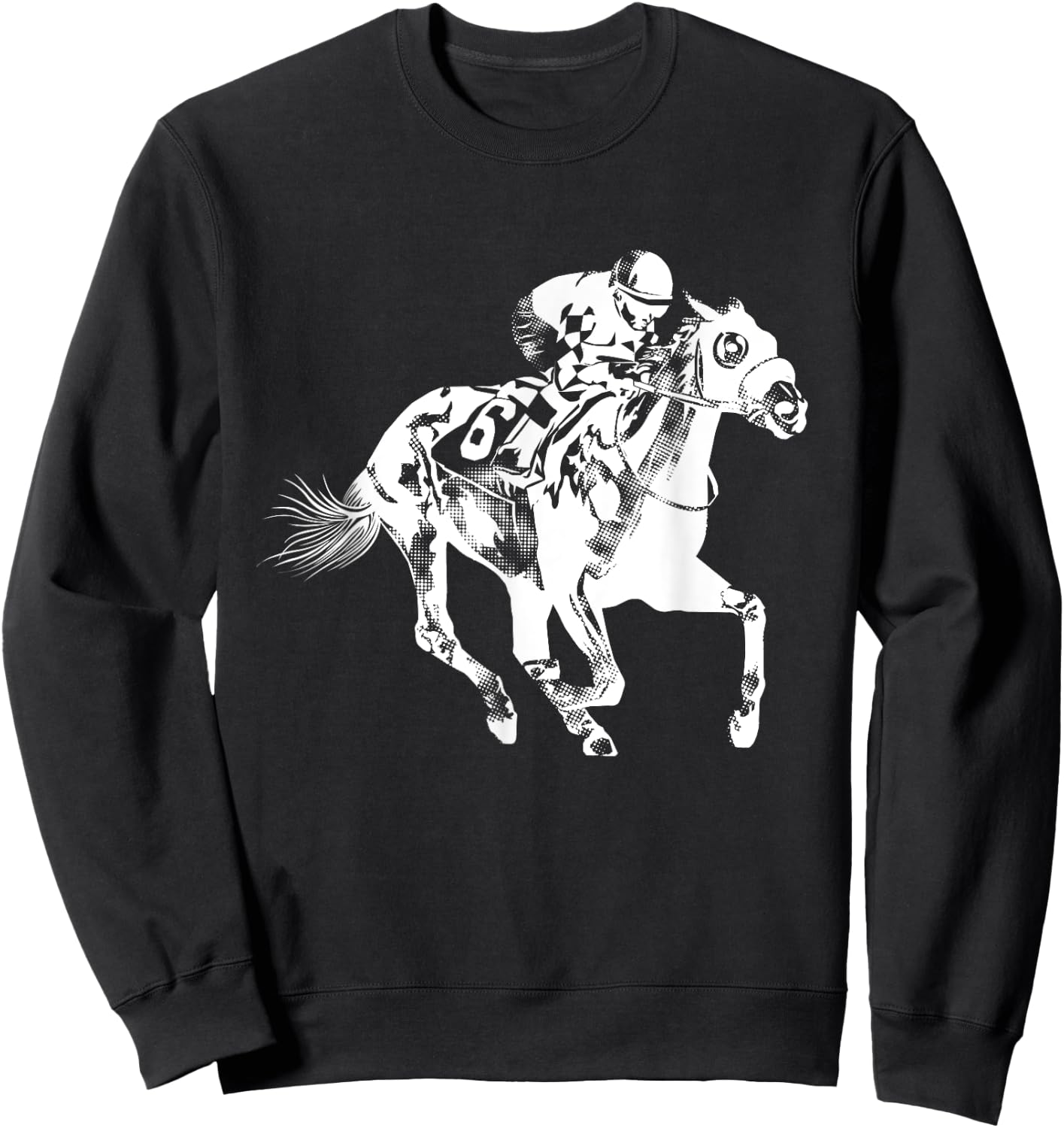 Cool Horse Racing Animal Fan Gift Men Women Kids -Adults -Youth Black Short Sleeve Horse-racing- Funny Horseracing Jockey Rider Horseback Riding Lover Outfit Sweatshirt - Sweatshirt | Black