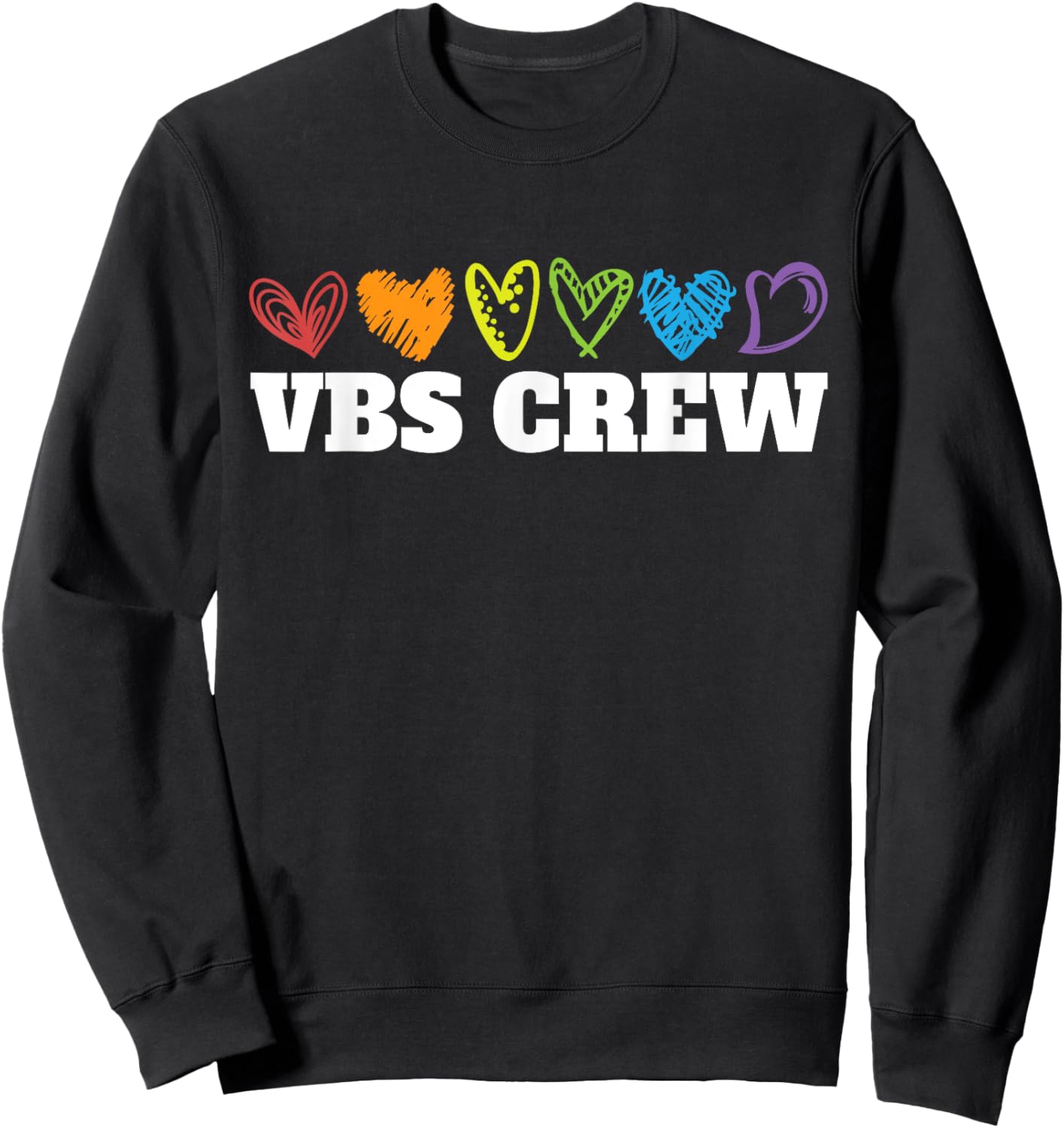 VBS Crew Hearts Vacation Bible School Squad Bible Study Sweatshirt - Sweatshirt | Black