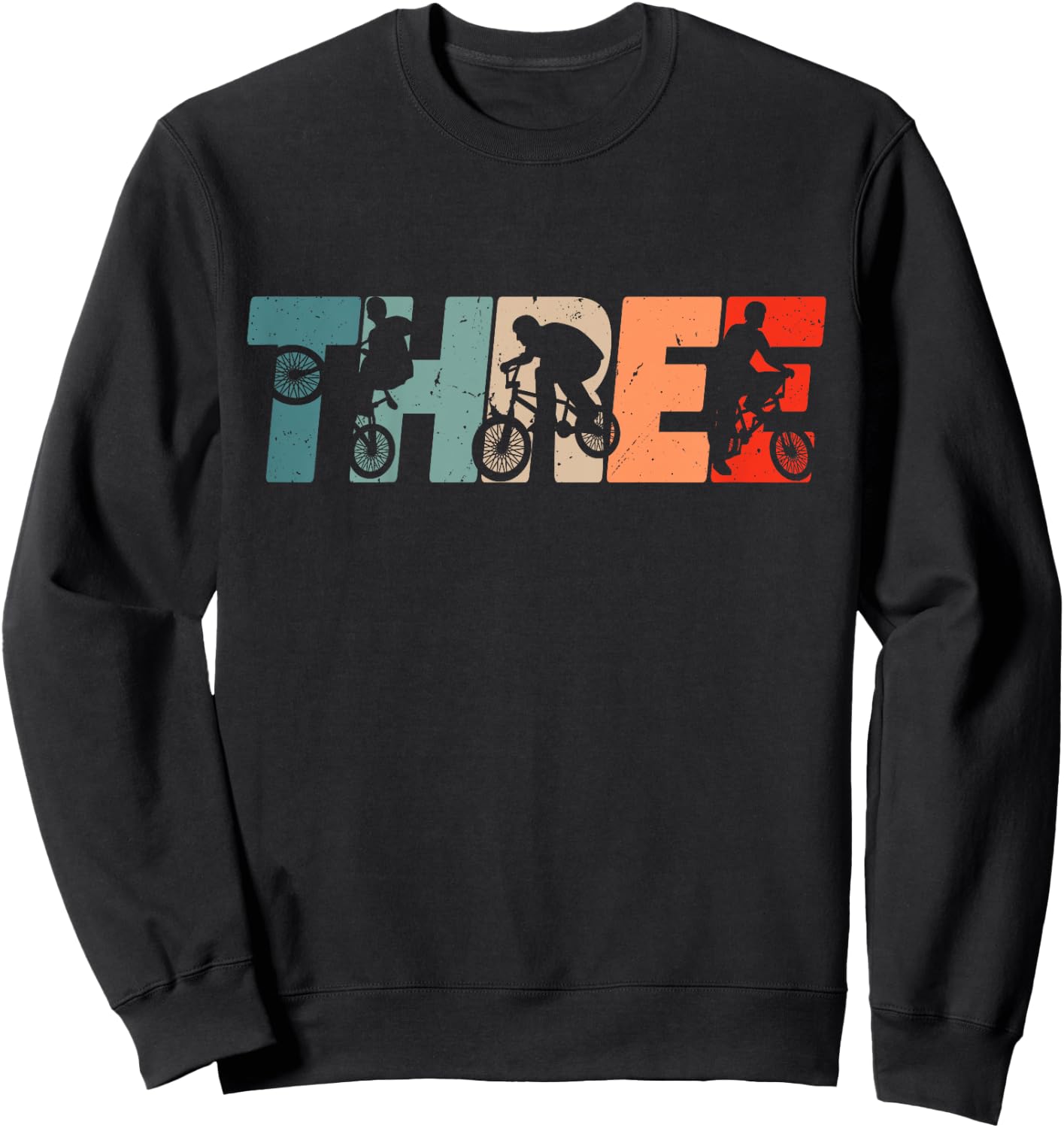 Kids 3 Year Old BMX Rider Birthday Party Boys Dirt Biking 3rd Sweatshirt - Sweatshirt | Black