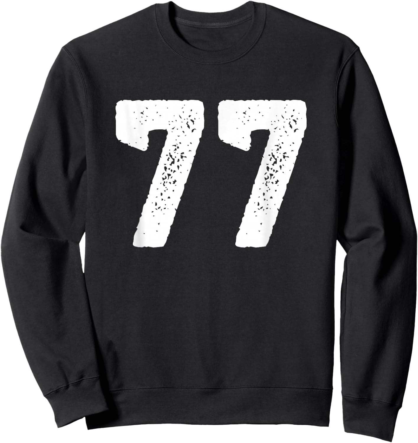 Number 77 Years Anniversary Sports Team Player Sweatshirt - Sweatshirt | Black