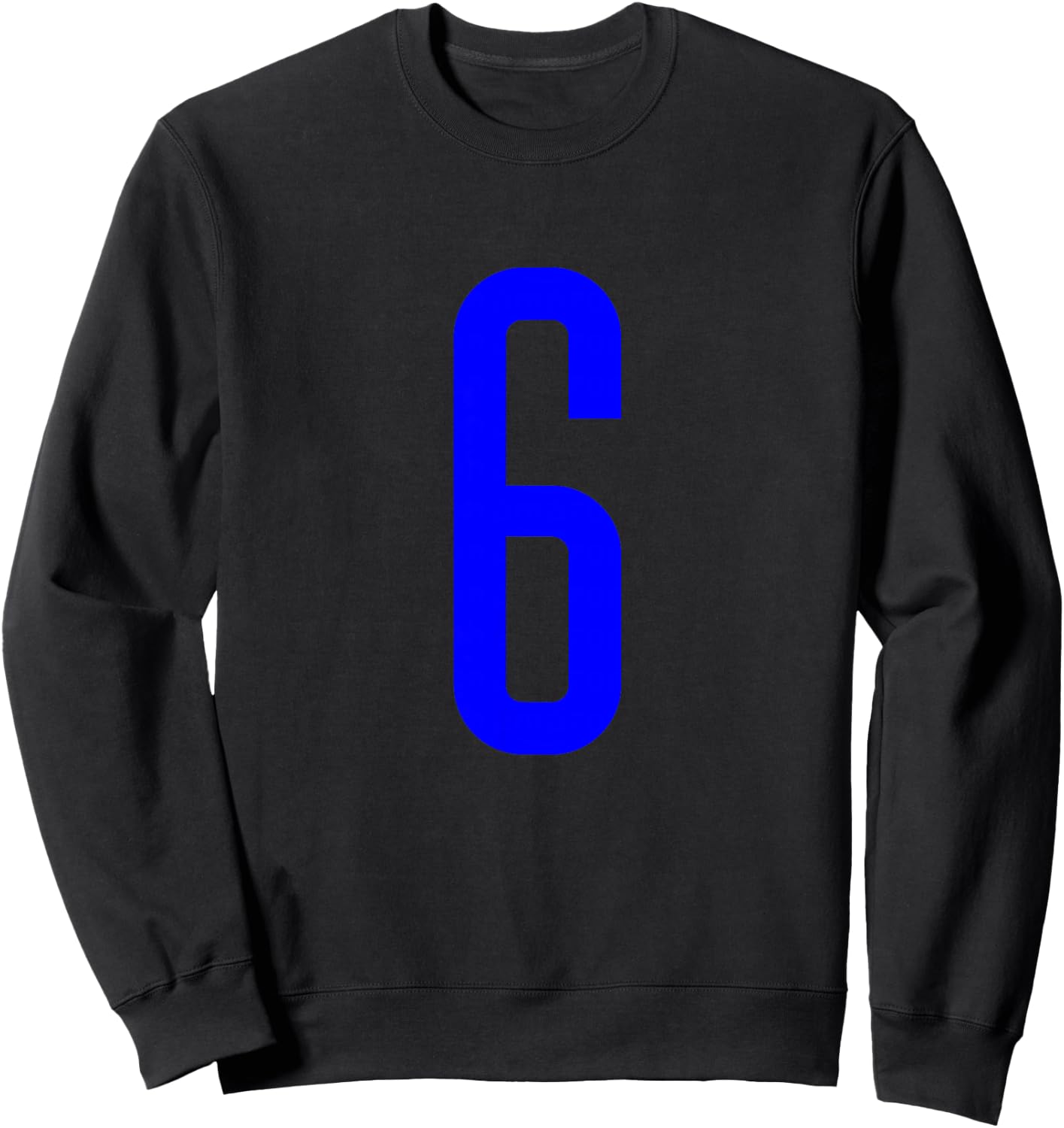 Blue Sport Team Number #6 Sweatshirt - Sweatshirt | Black