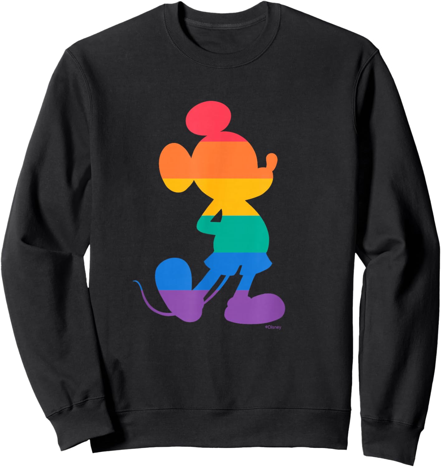 Disney Mickey Mouse Pride Classic Pose Rainbow Icon Fill Sweatshirt - Sweatshirt | Black