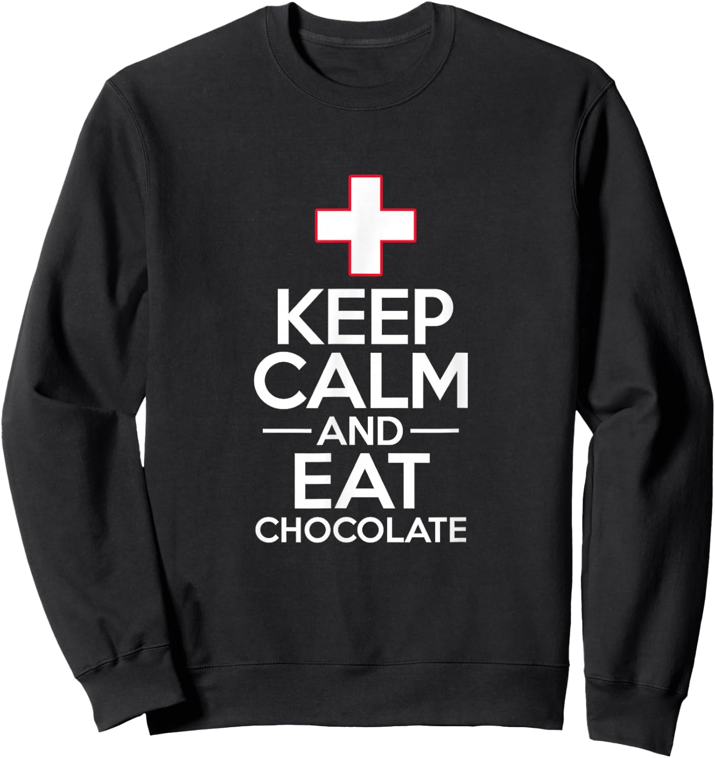Swiss Switzerland Flag Eat Chocolate Travel Souvenir Sweatshirt - Sweatshirt | Black