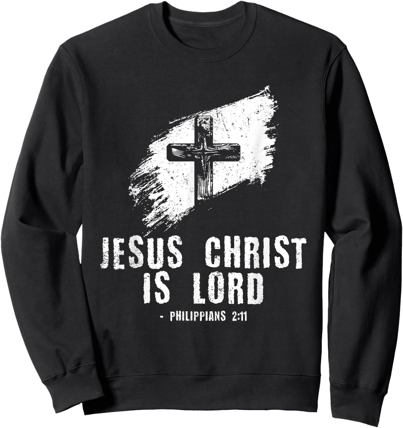 Jesus is Lord Bible Verse Philippians 2:11 Christianity Sweatshirt - Sweatshirt | Black