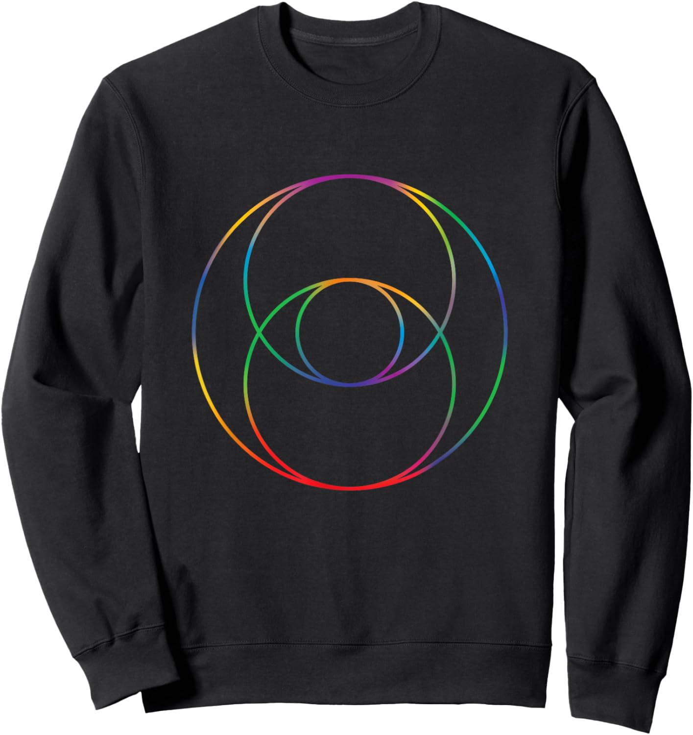 Sacred Geometry Vesica Piscis Geometric Pattern Chakra Sweatshirt - Sweatshirt | Black