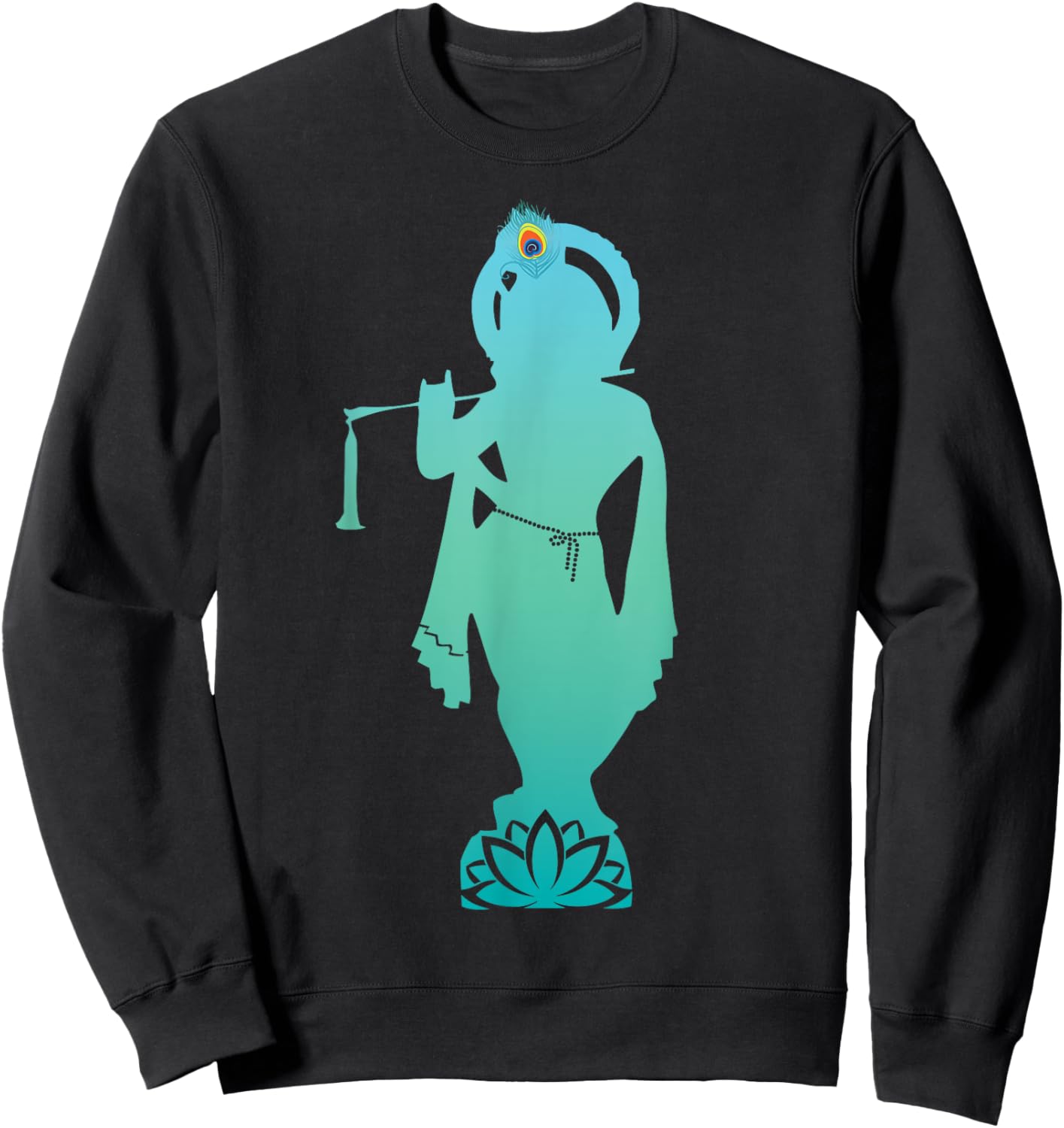Divine Glory Lord Krishna Sweatshirt - Sweatshirt | Black