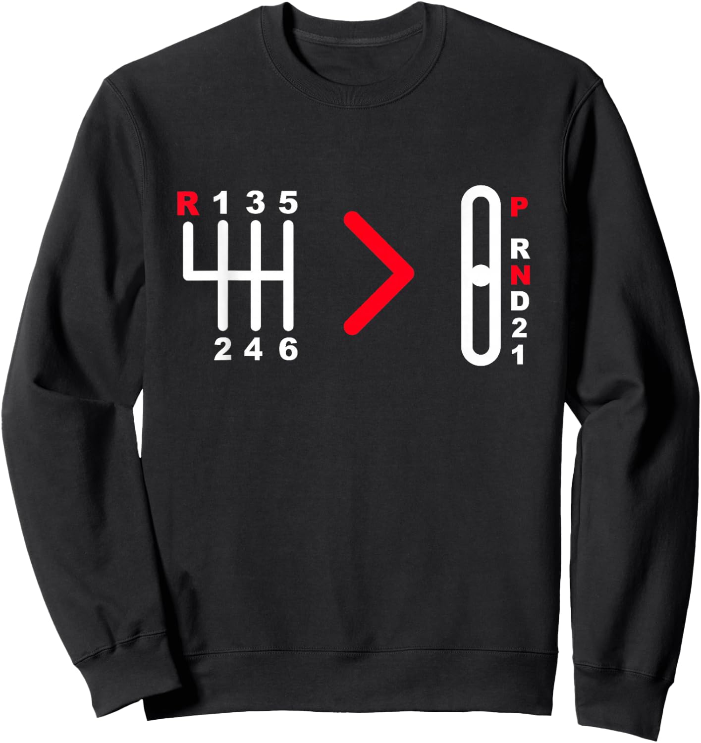 Manual Transmission Car Manual Gearbox Stick Shifting Car Sweatshirt - Sweatshirt | Black