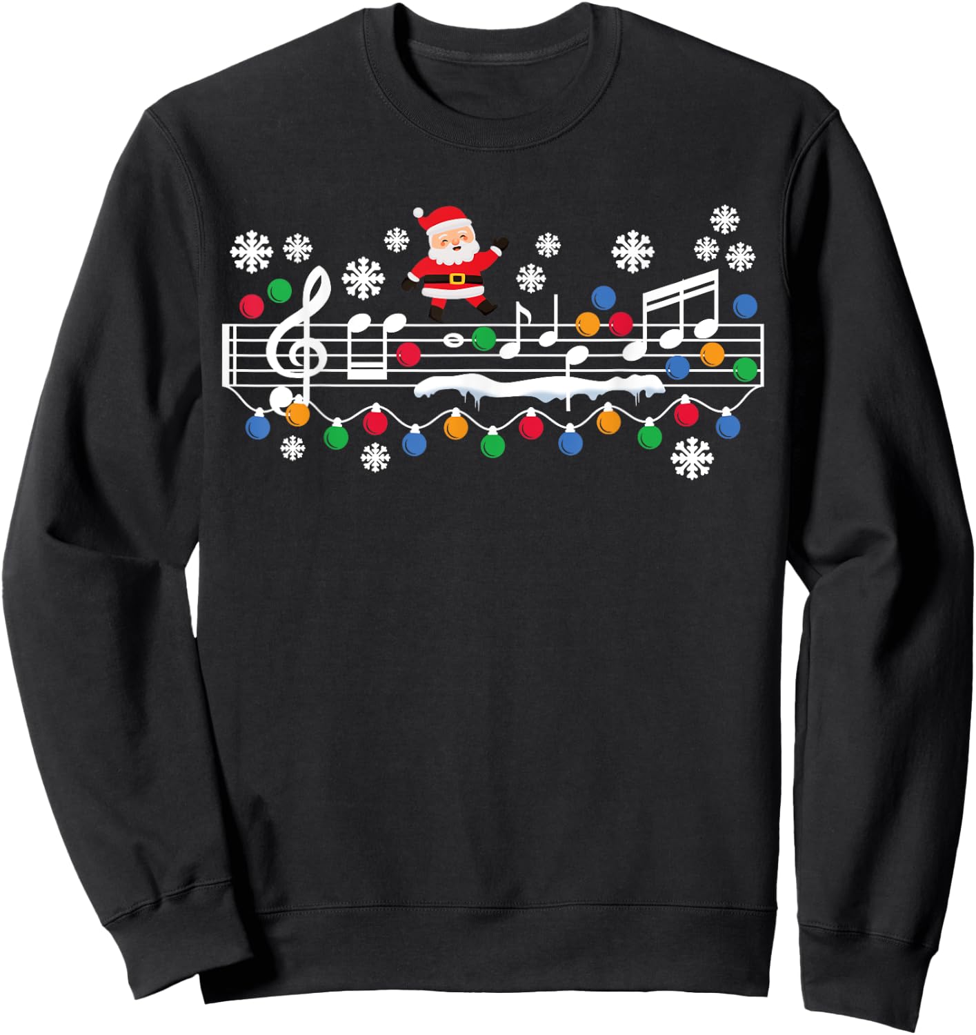 Music Teacher Christmas Santa Music Teaching Xmas Party Sweatshirt - Sweatshirt | Black