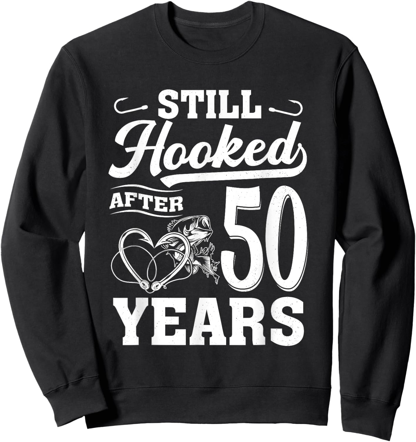 Fishing Couple 50 Years Anniversary 50th Wedding Celebration Sweatshirt - Sweatshirt | Black