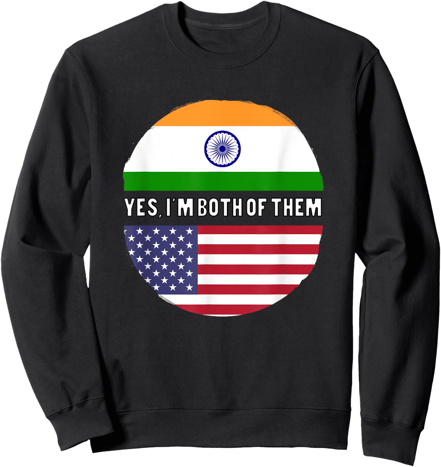 America USA American India Indian Mixed DNA Flag Sweatshirt - Sweatshirt | Black