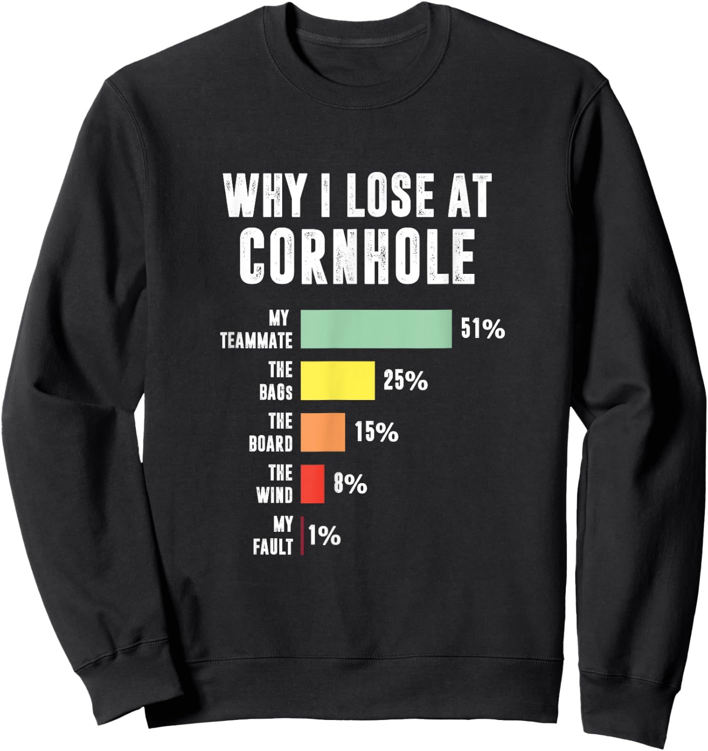 Why I Lose At Cornhole, Funny Cornhole Player Sweatshirt - Sweatshirt | Black