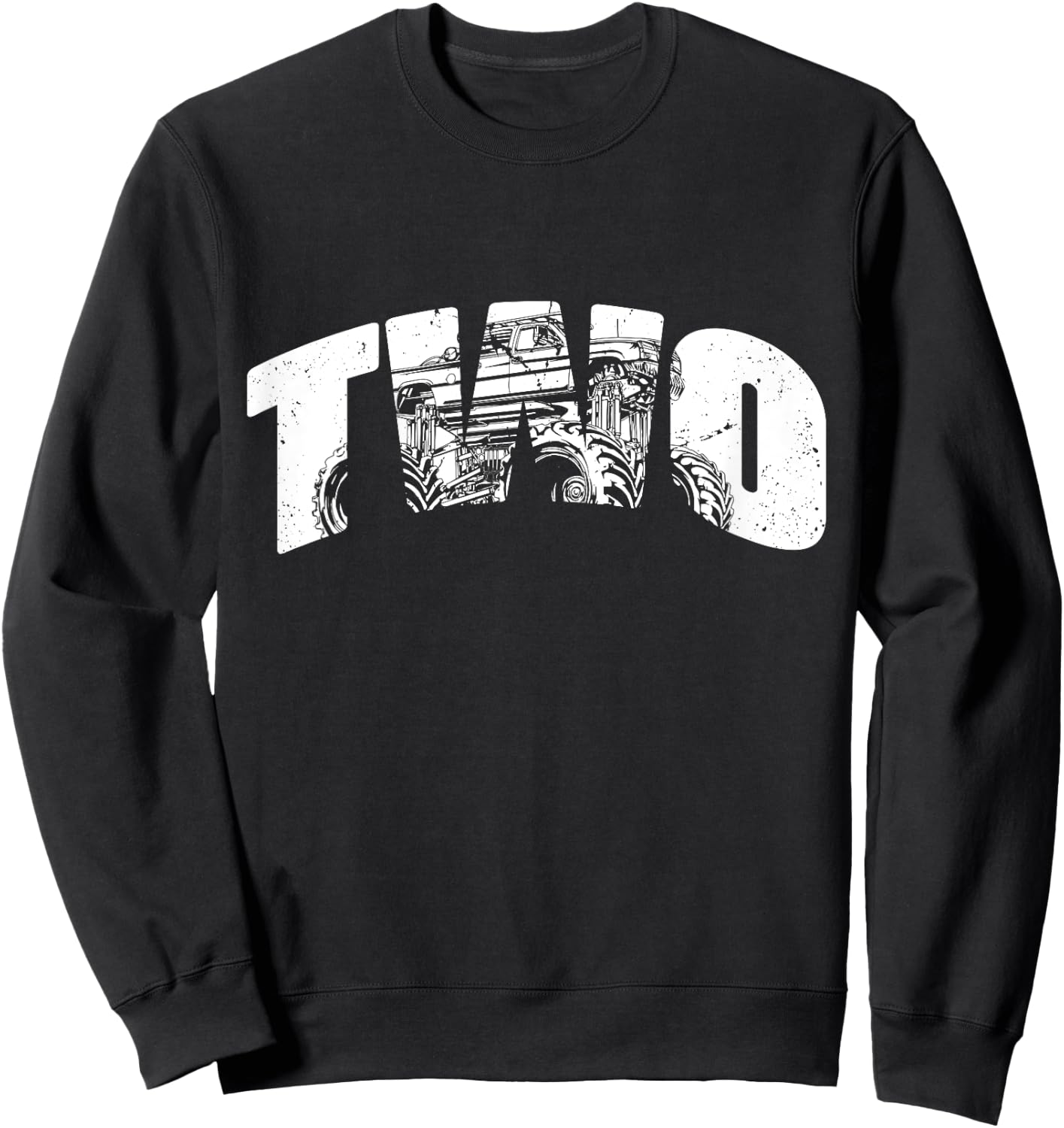Kids 2 Year Old Shirt 2nd Birthday Monster Truck Boys Girls Kid Sweatshirt - Sweatshirt | Black