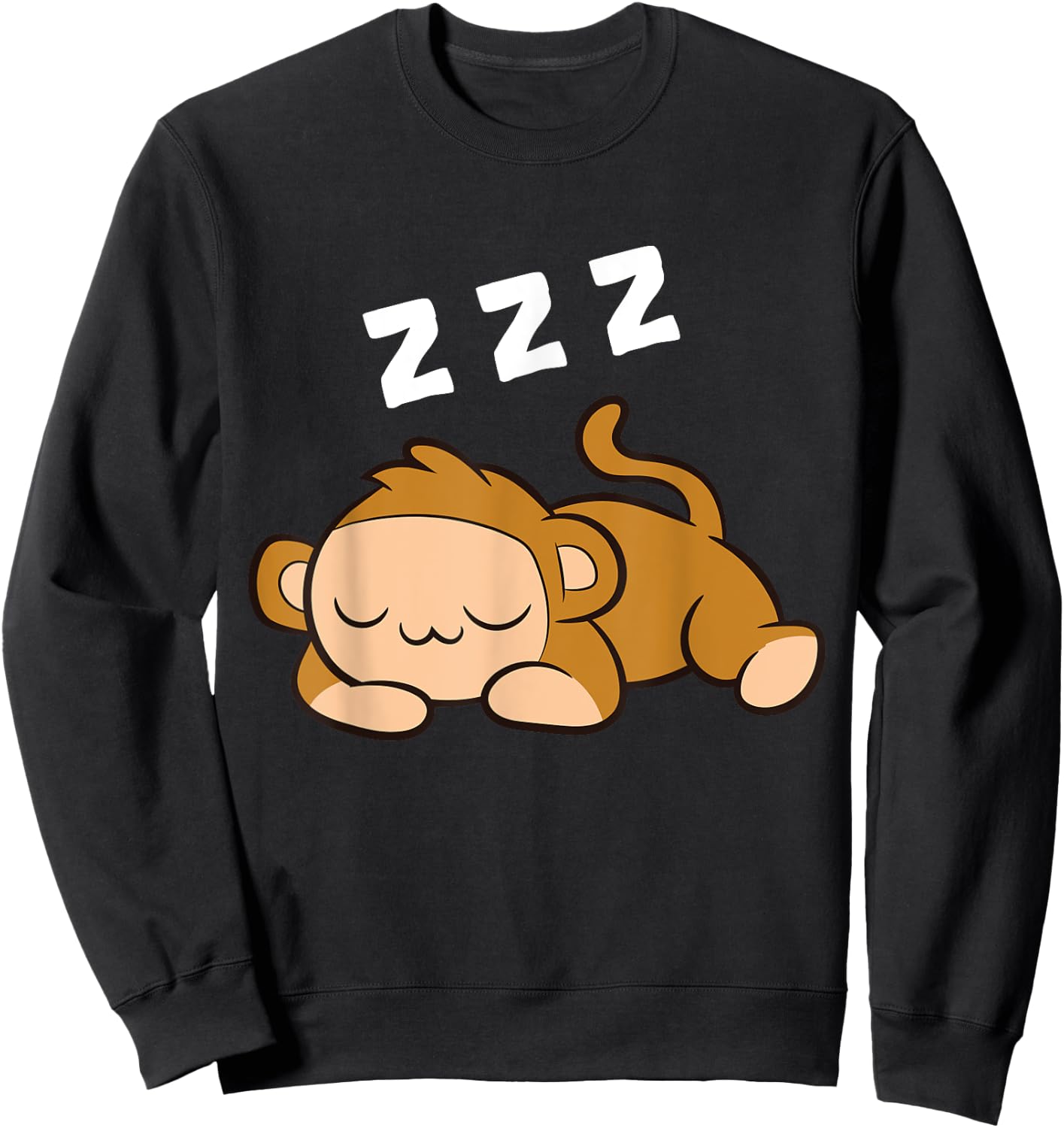 Monkey Tired Ape Monkey Pajama Sleeping Monkey Sweatshirt - Sweatshirt | Black