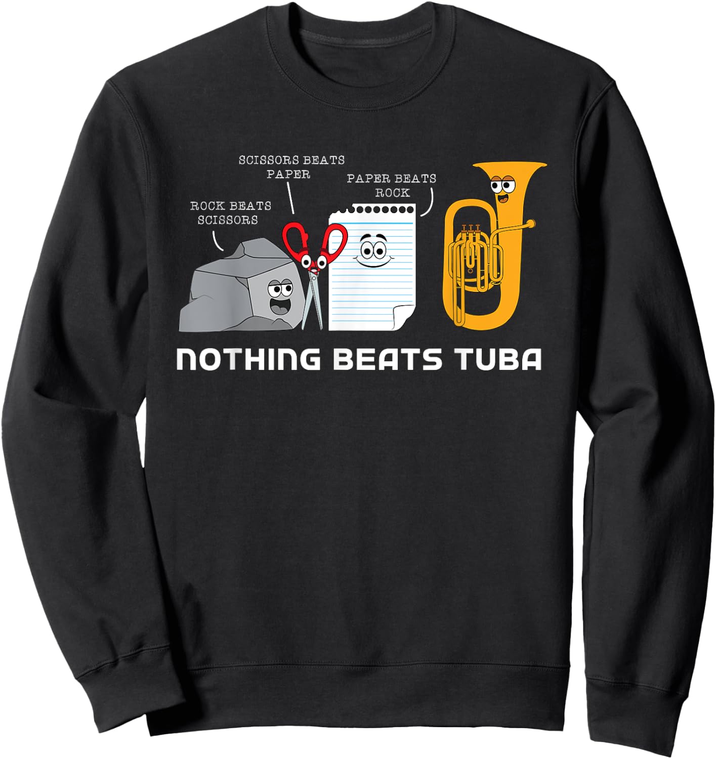 Rock Paper Siccor Nothing Beats Tuba Sweatshirt - Sweatshirt | Black