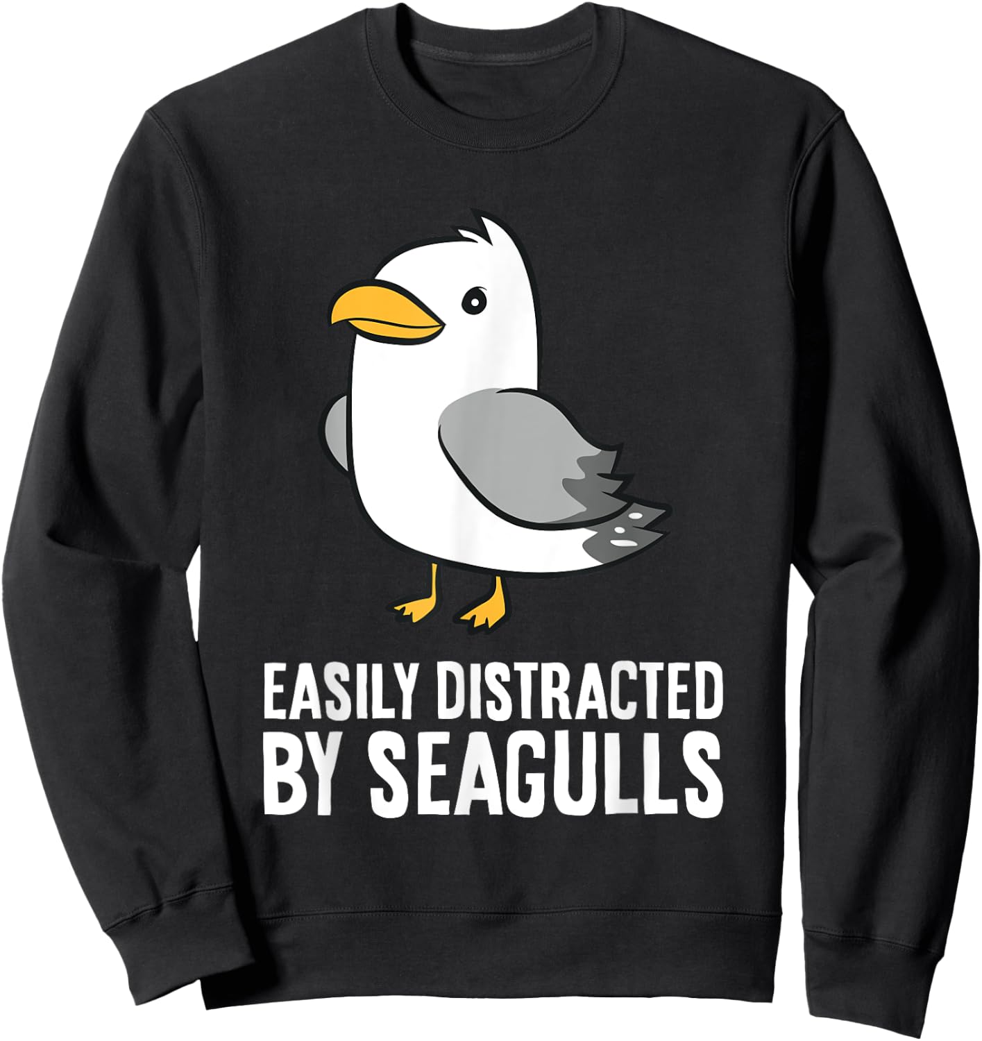 Easily Distracted By Seagulls Sweatshirt - Sweatshirt | Black