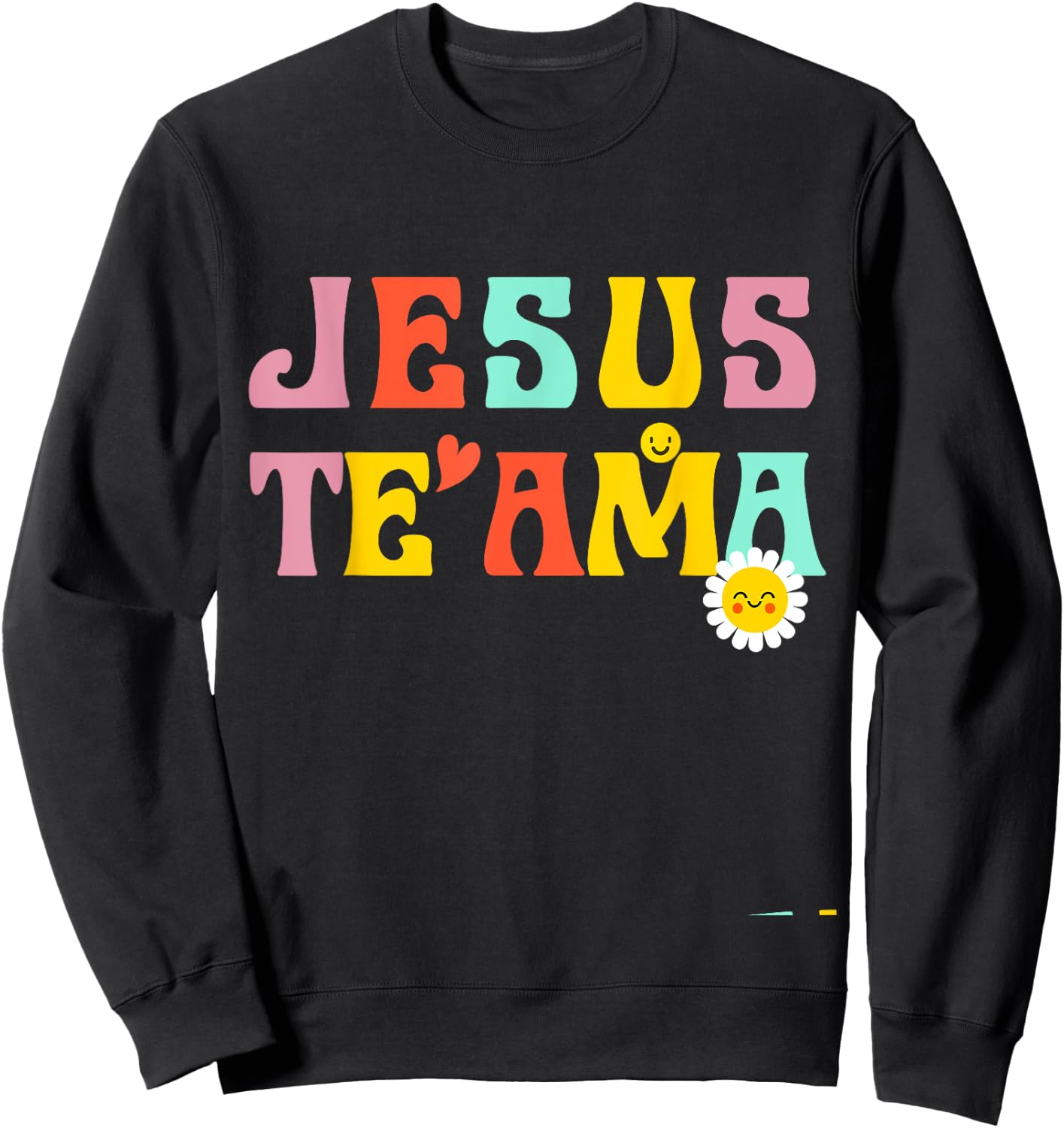 Camiseta Cristiana Para Mujer Espanol Spanish Jesus Te Ama Sweatshirt - Sweatshirt | Black