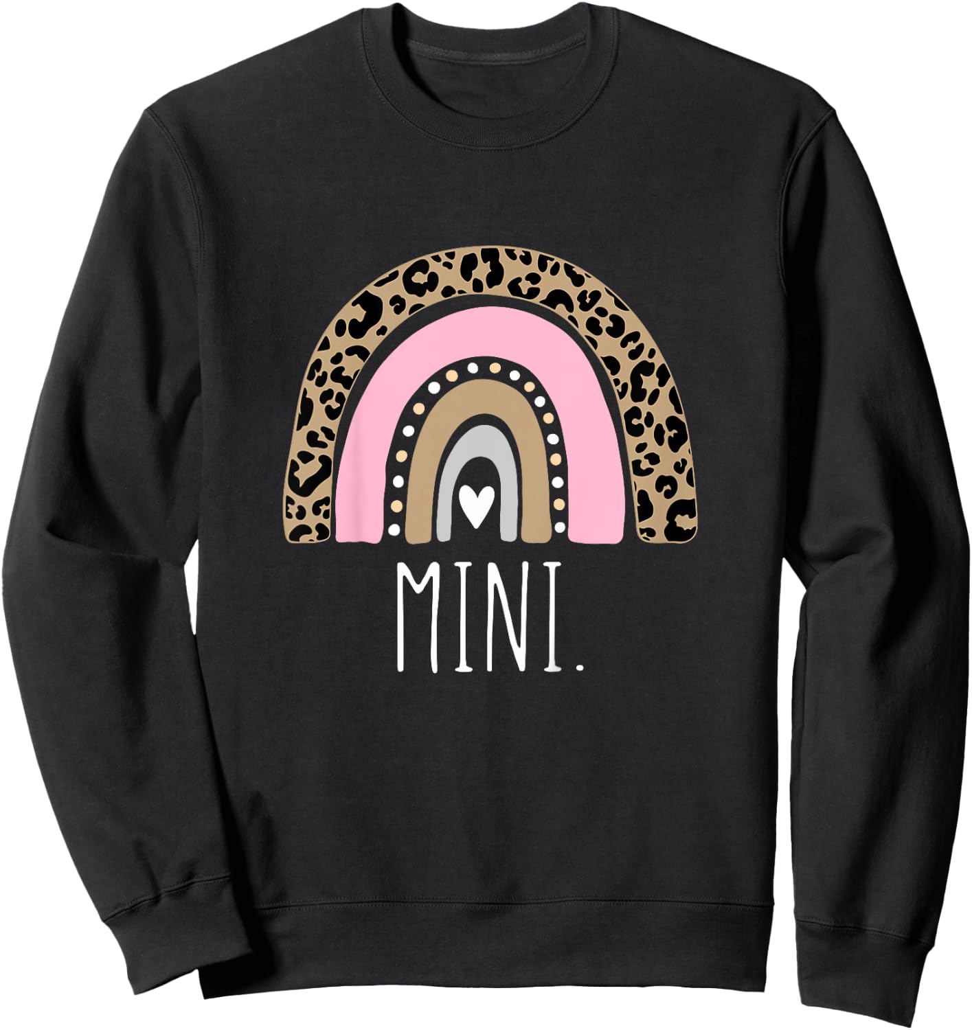 MINI Rainbow Leopard New Mom Blessed Mama & Mini Matching Sweatshirt - Sweatshirt | Black