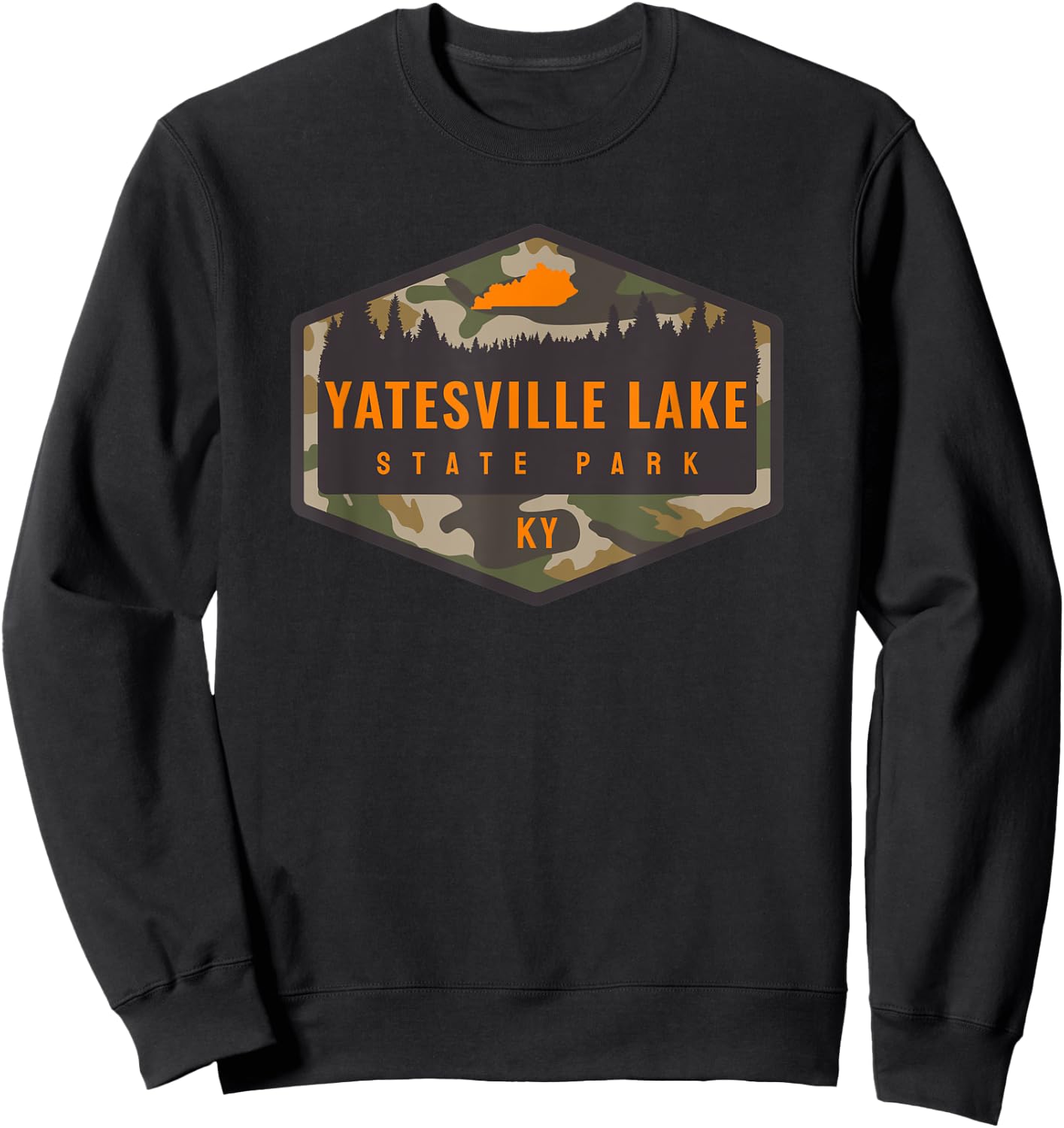 Yatesville Lake State Park Kentucky KY Camouflage Vacation Sweatshirt - Sweatshirt | Black