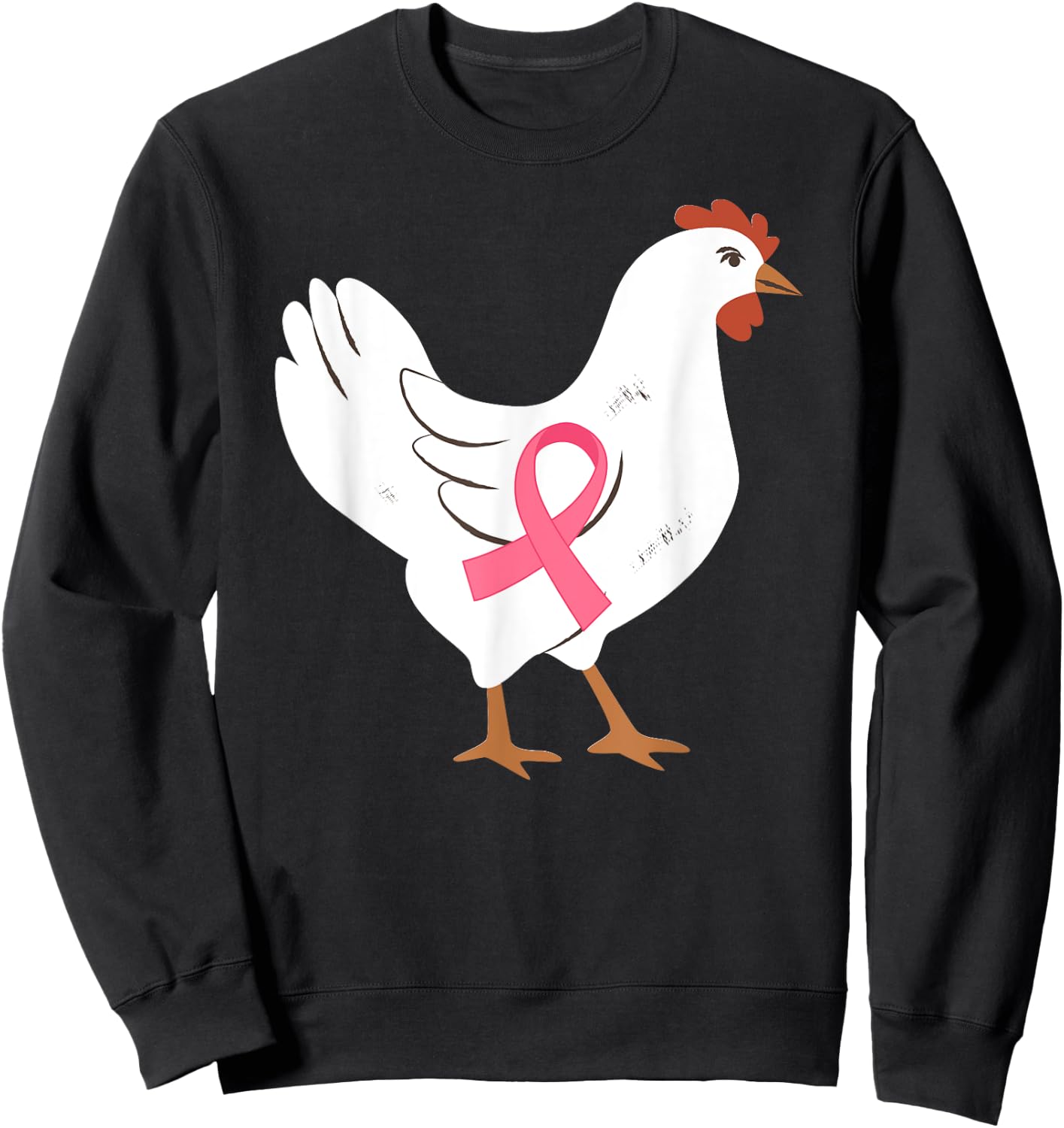 Chicken Breast Cancer Awareness Pink Ribbon Cancer Survivor Sweatshirt - Sweatshirt | Black