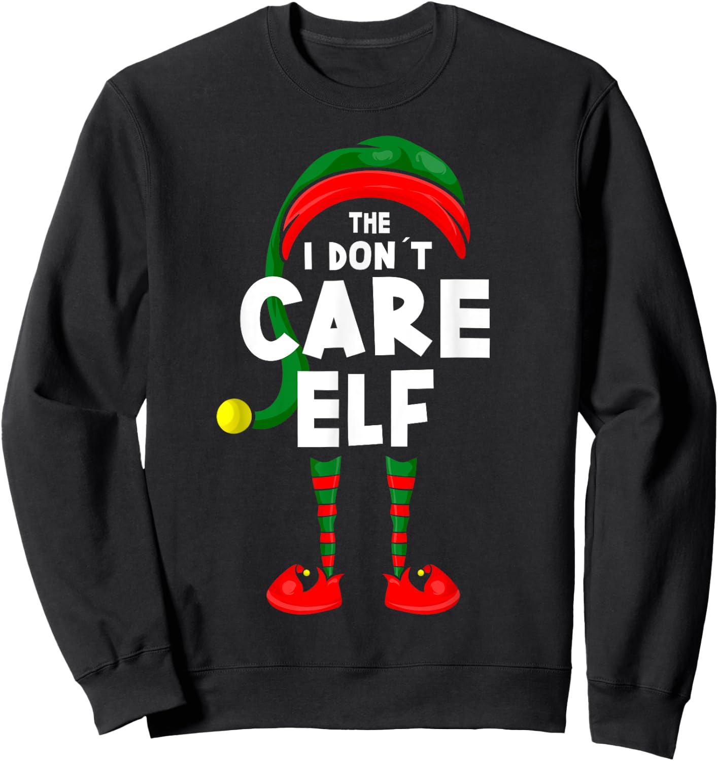 Carnival or Christmas Party Costume - The I Don´t Care Elf Sweatshirt - Sweatshirt | Black