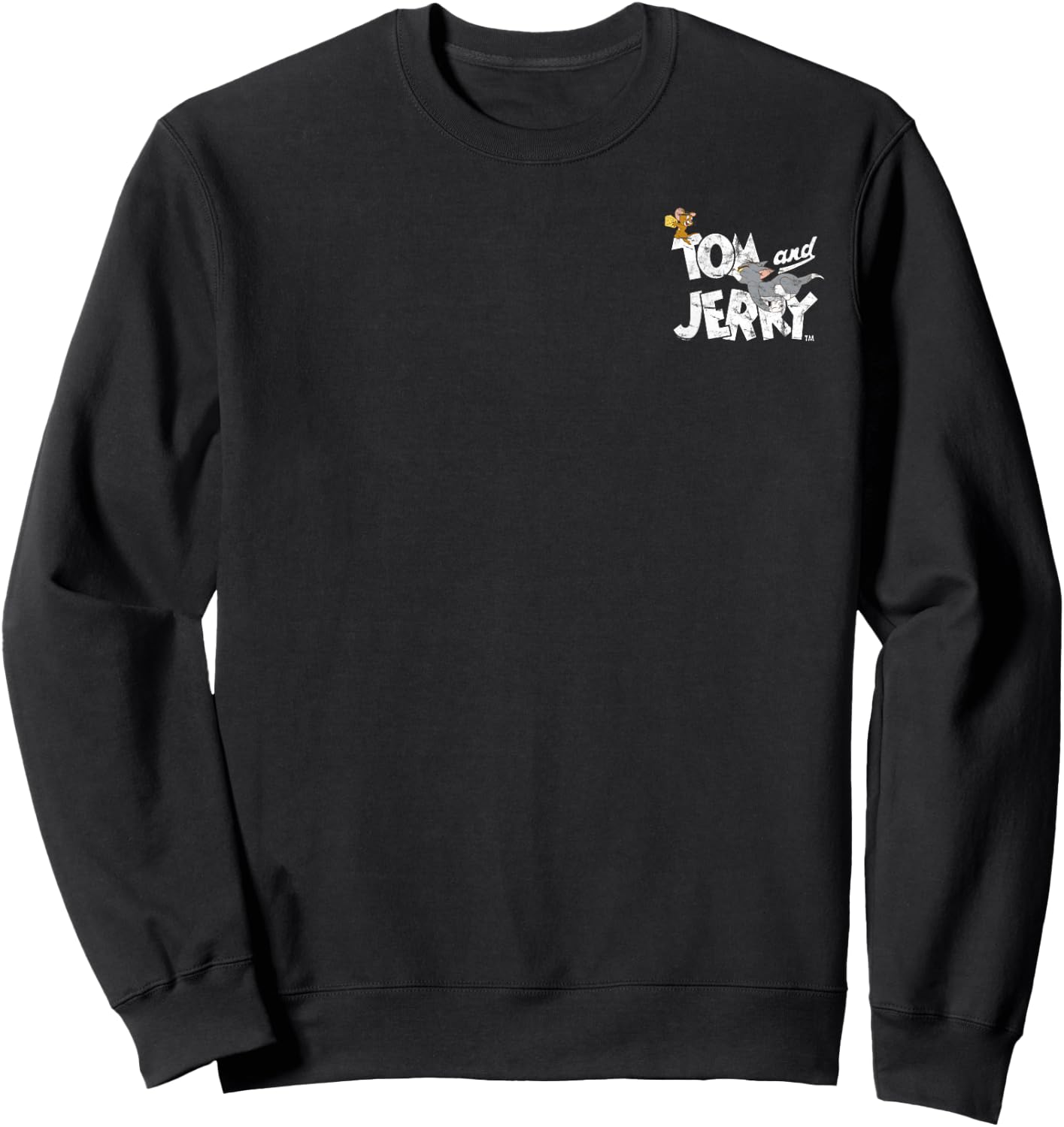 Tom and Jerry Pocket Chase Logo Sweatshirt - Sweatshirt | Black