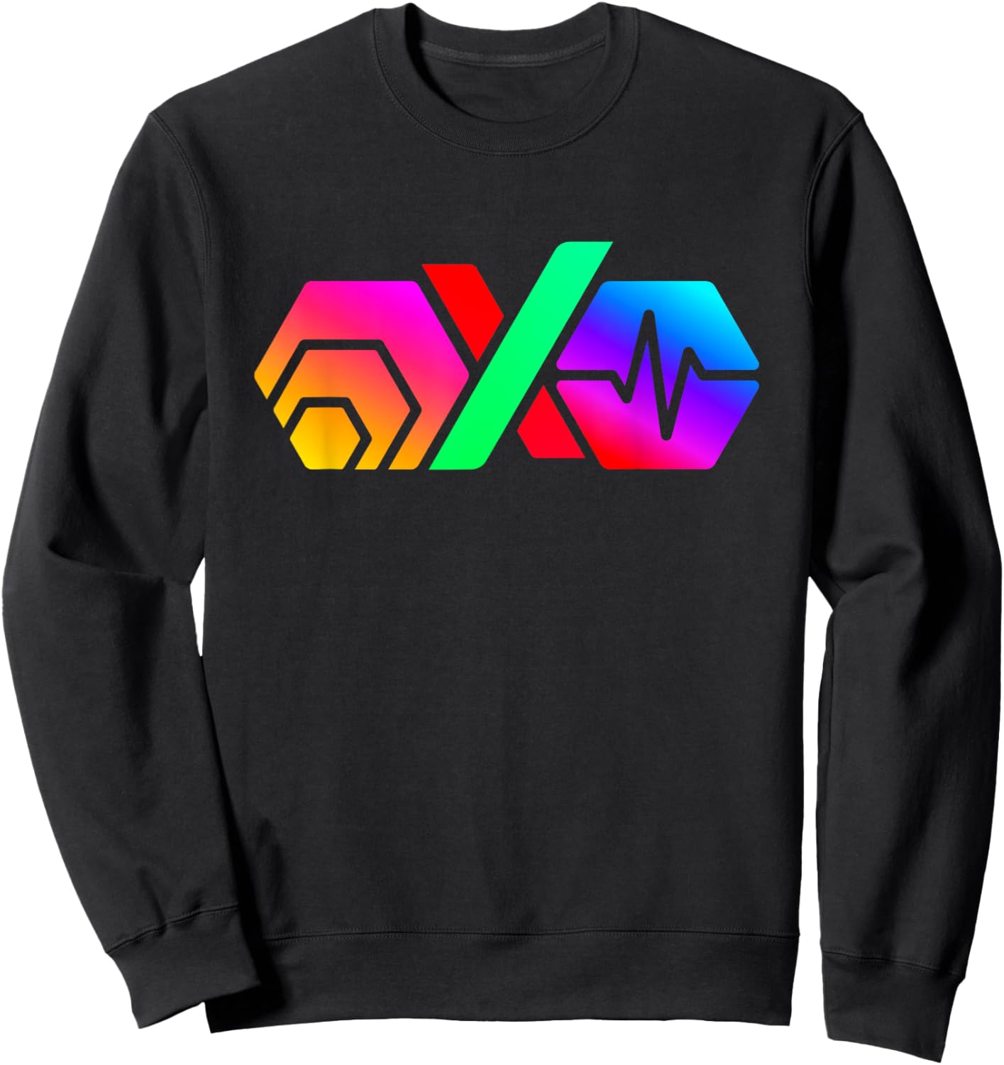 Hex PulseX PulseChain Crypto Logo PLS PLSX In Color Sweatshirt - Sweatshirt | Black