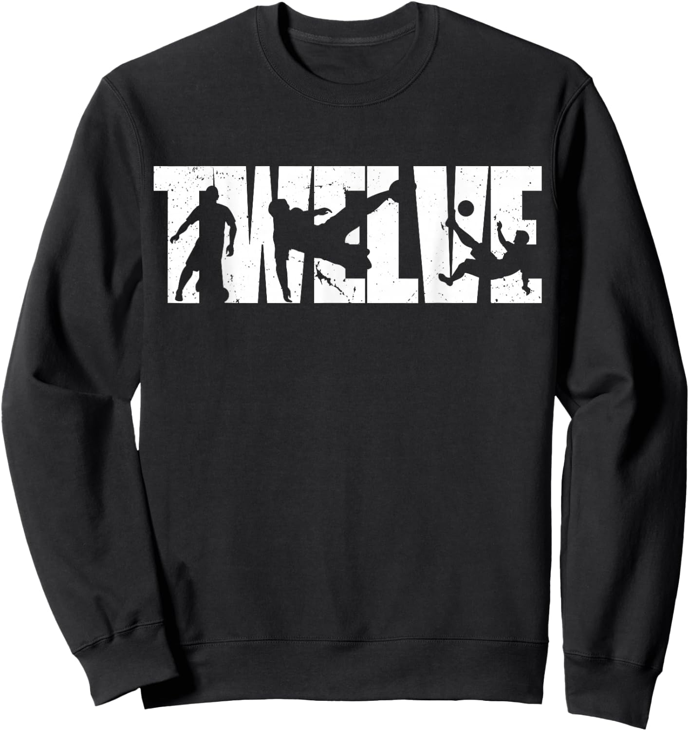 12th Birthday Retro Soccer 12 Years Old Boy Girl Sweatshirt - Sweatshirt | Black